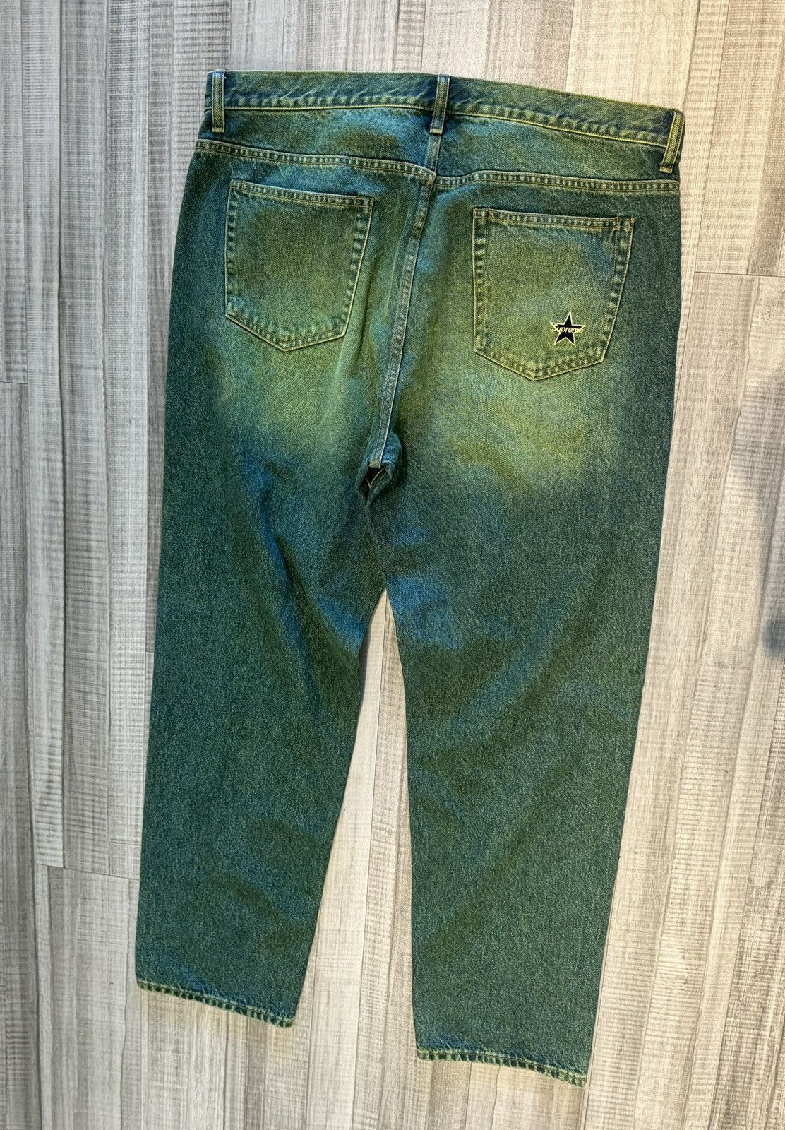 Supreme Supreme Regular Jean Overspray Green Size 38” | Grailed