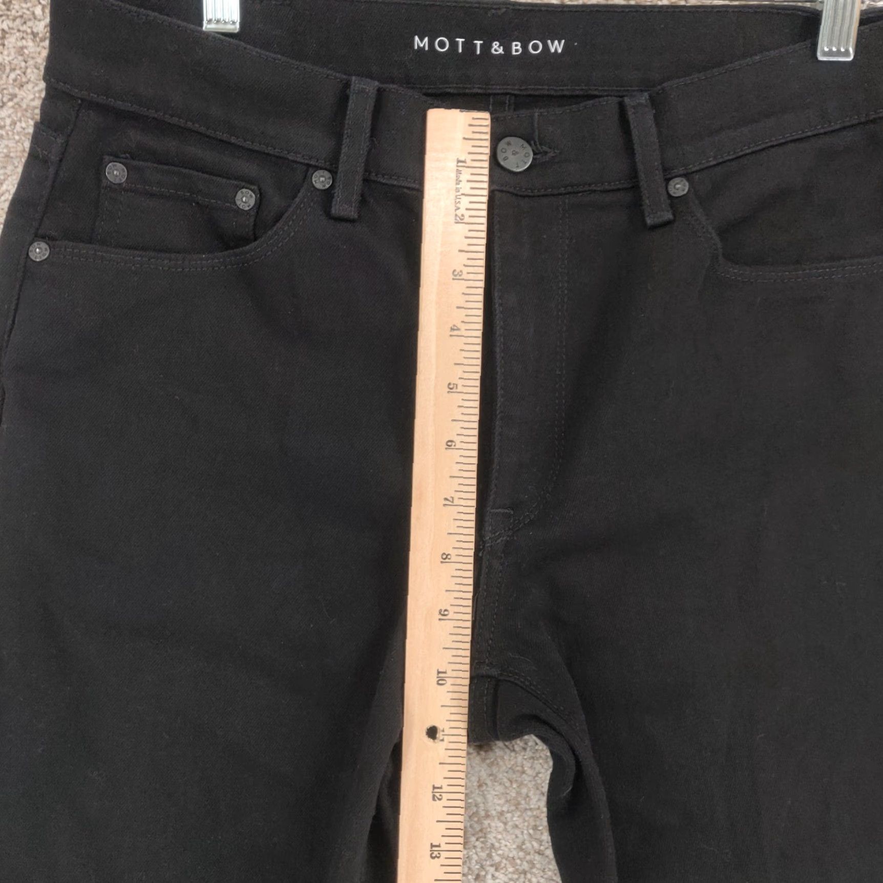 Mott & Bow Mott & Bow Jeans Mens 32x30 Slim Fit Black Denim Straight Stretch 5-Pocket Logo City Casual Fall Winter Spring Summer Mens Size US 32 / EU 48 - 3 Thumbnail