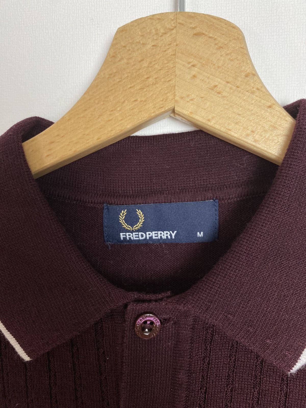 Fred Perry FRED PERRY MOD RIBBED KNIT TIPPED POLO (MAHOGANY) M Size US M / EU 48-50 / 2 - 5 Thumbnail