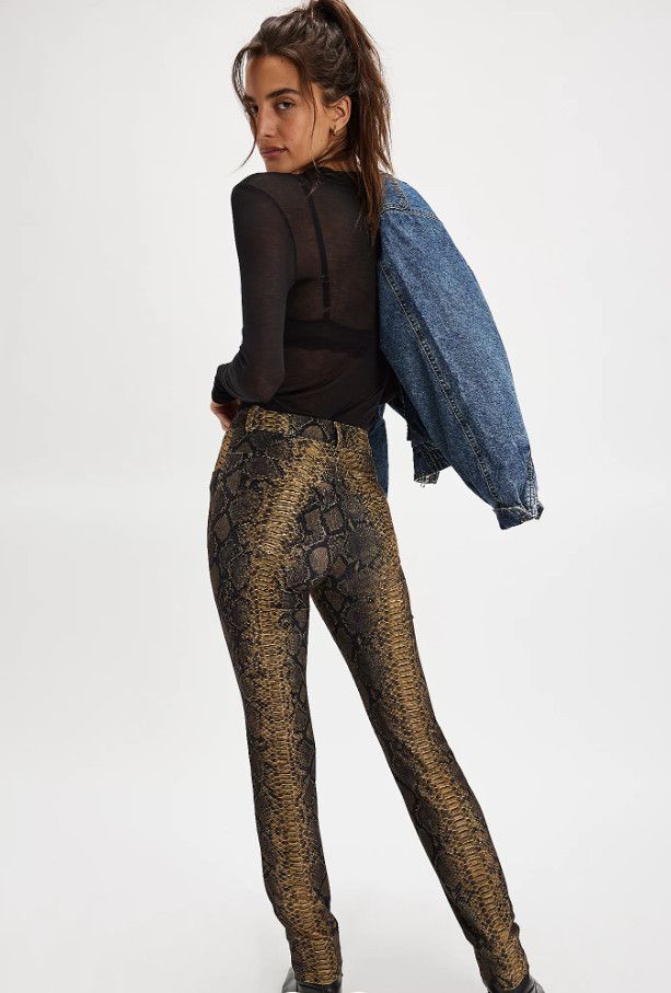 Norma Kamali Norma Kamali High-Waist Pencil Pants Python ( L/36 ) Size 22" - 6 Thumbnail
