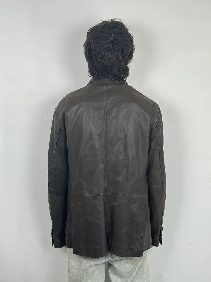 Emporio Armani FW2008 Emporio Armani Faded Brown Leather Blazer Jacket Size 44R - 3 Thumbnail