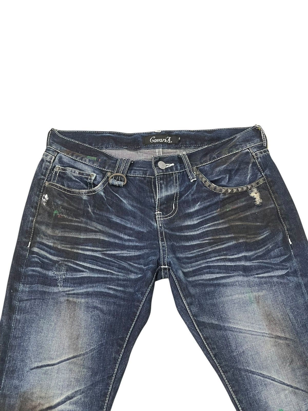 Japanese Brand Flare Jeans CavariA Honeycomb Distress Low Rise ERD 2🟦6 Size US 30 / EU 46 - 8 Thumbnail