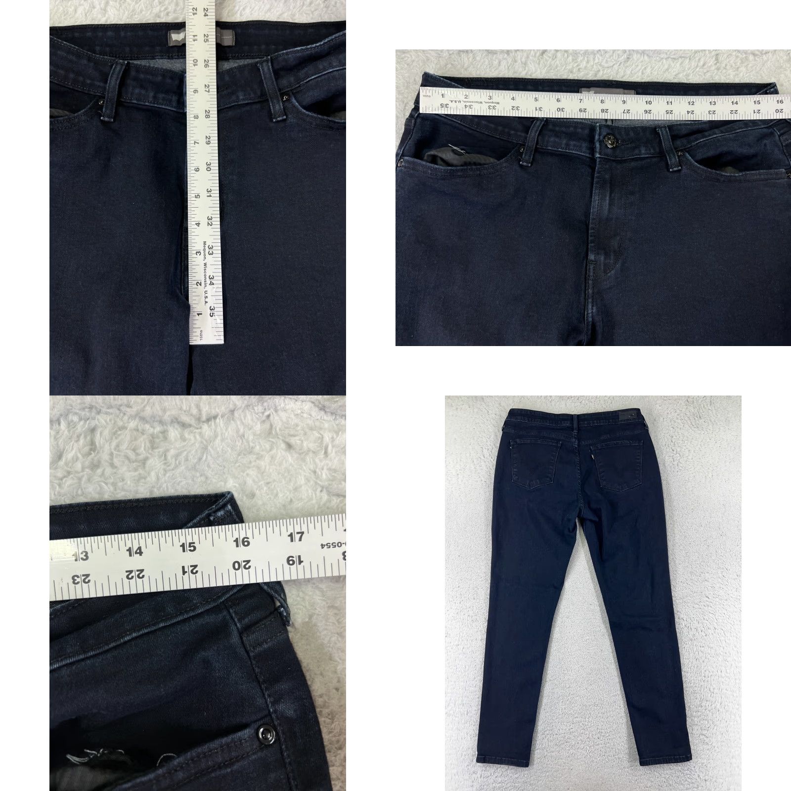 Levi's VINTAGE? No, Levis Jeans Womens 14 Blue Denim Jeans Tapered Legging Dark Wash Mid Rise 32x28 Size 36" / US 14 / IT 50 - 9 Thumbnail