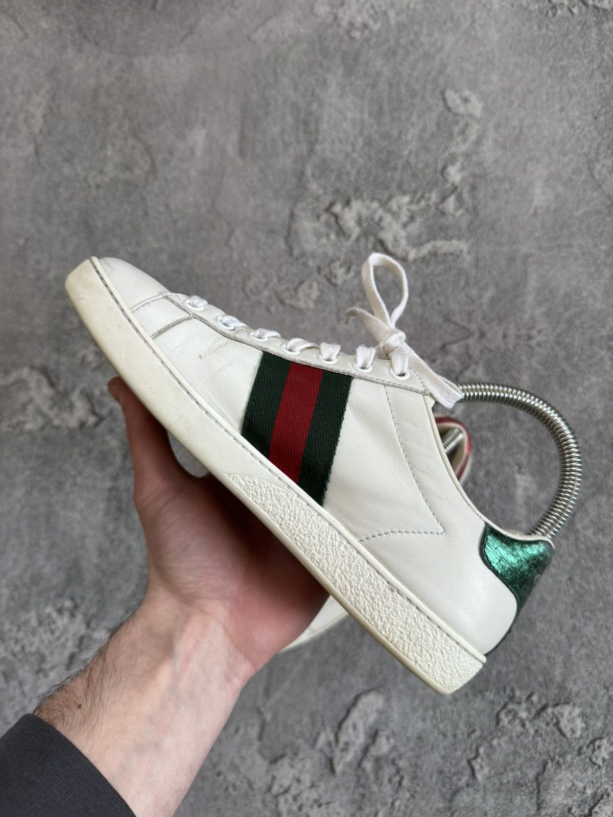 Designer × Gucci Gucci 36size white ACE leather low top sneakers shoes 431942 Size US 6 / IT 36 - 9 Thumbnail