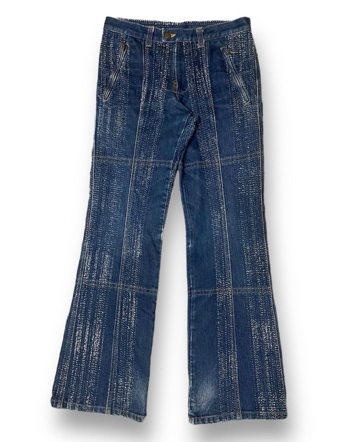 Tornado Mart Vintage Tornado Mart Flare Boho-Chic Unique Stitch Detailing Size US 29 - 3 Thumbnail