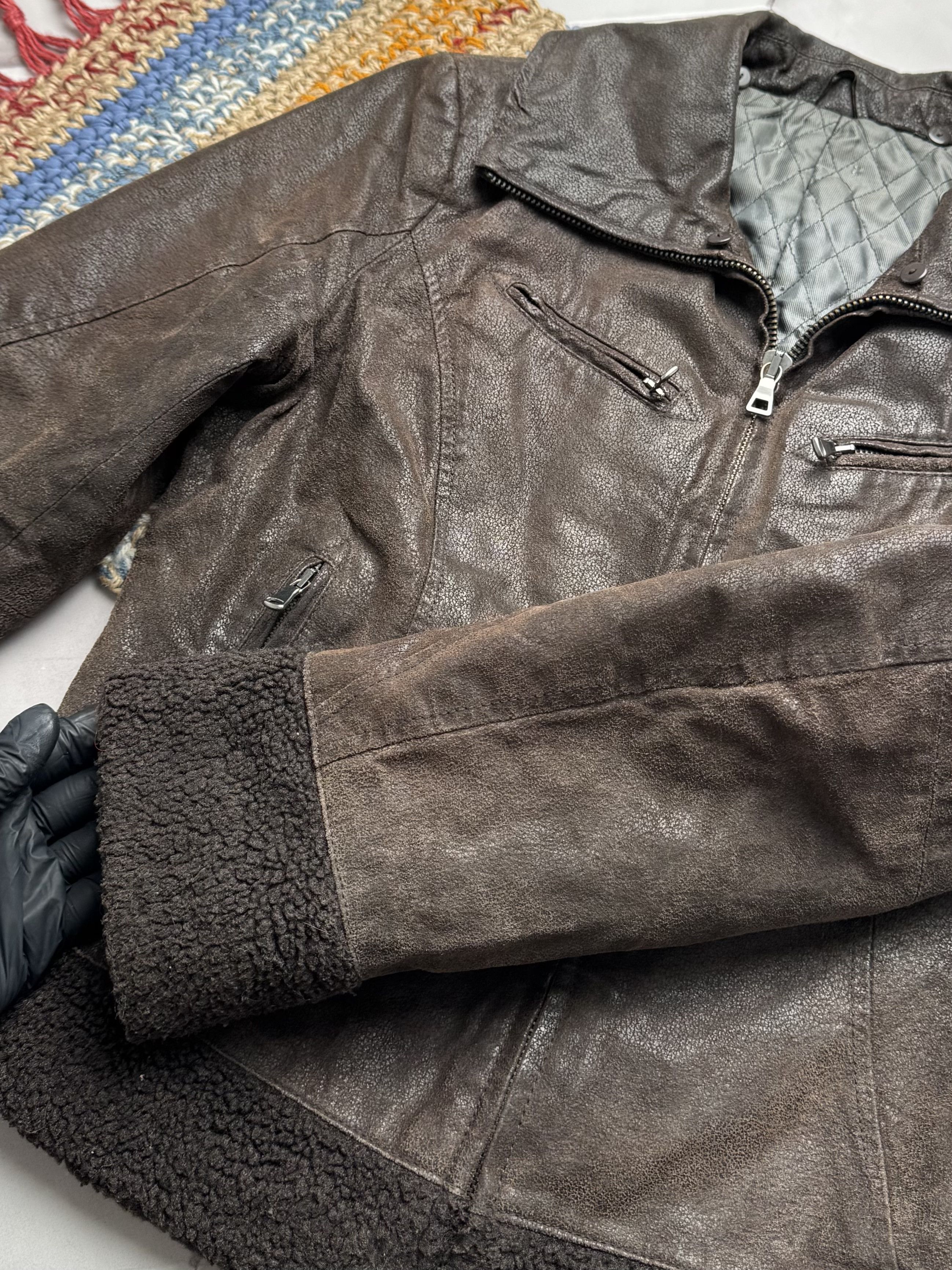 Vintage Vintage Cropped Real Leather Jacket (E4) Size L / US 10 / IT 46 - 5 Thumbnail