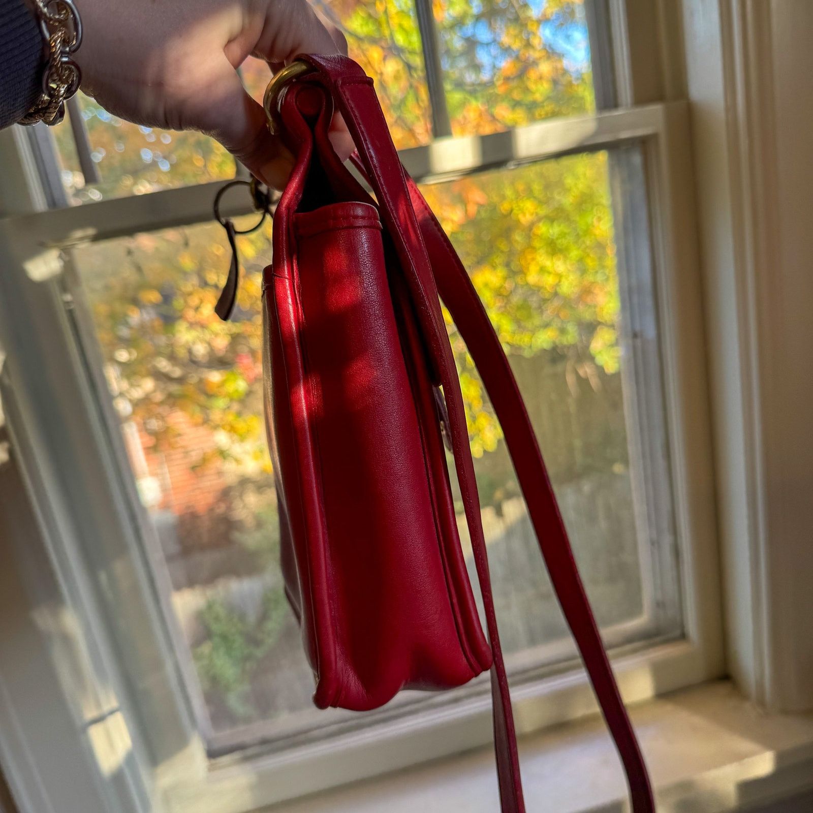 Coach ❤️ Coach Red Leather Rambler’s Legacy Bag 9061 Crossbody USA Size ONE SIZE - 9 Thumbnail