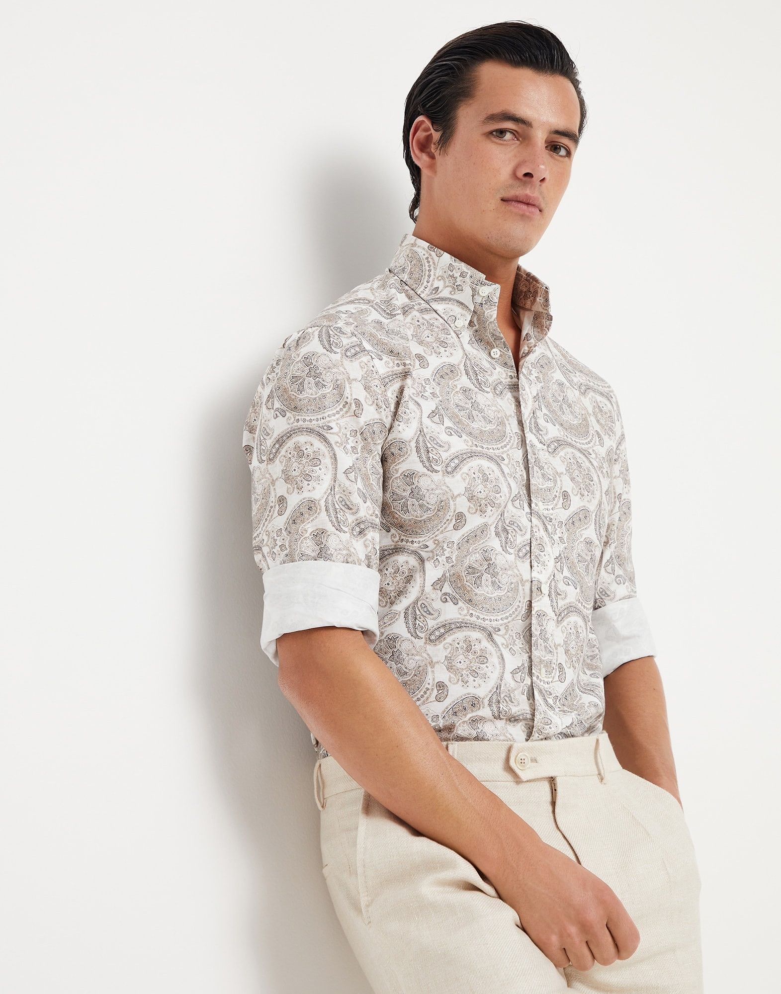 Brunello Cucinelli o1la1rc1a0425 Shirt in Natural Size US S / EU 44-46 / 1 - 2 Thumbnail