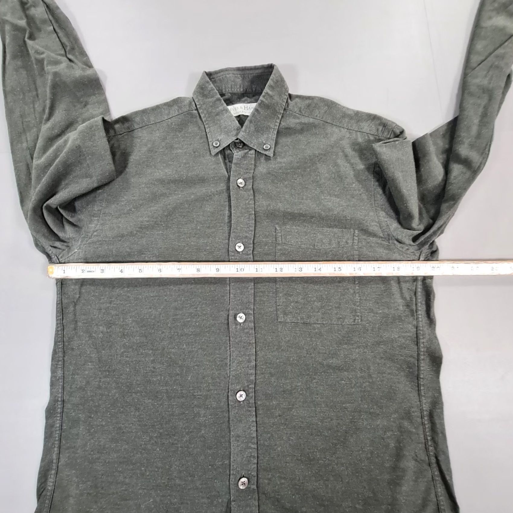 Gieves & Hawkes Gieves & Hawkes Savile Row Mens Shirt Khaki Green Small Long Sleeve Button-Down Size US S / EU 44-46 / 1 - 7 Thumbnail