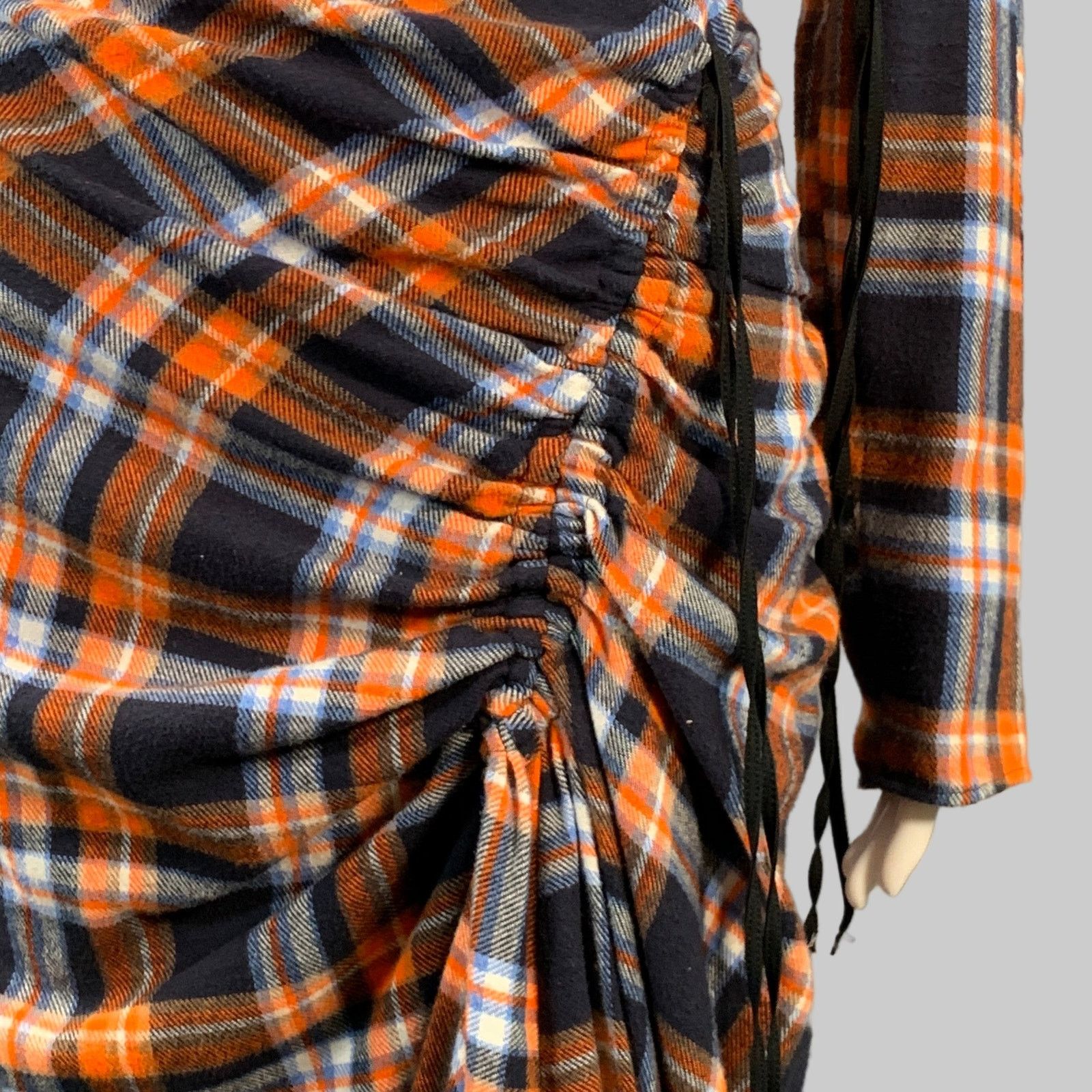 No. 21 N°21 Orange Black White Cotton Asymmetrical Maxi Dress Size S / US 4 / IT 40 - 3 Thumbnail