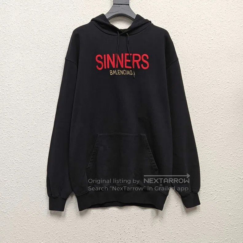 Balenciaga Balenciaga Sinner Embroidered Hoodie Size US XS / EU 42 / 0 - 1 Thumbnail