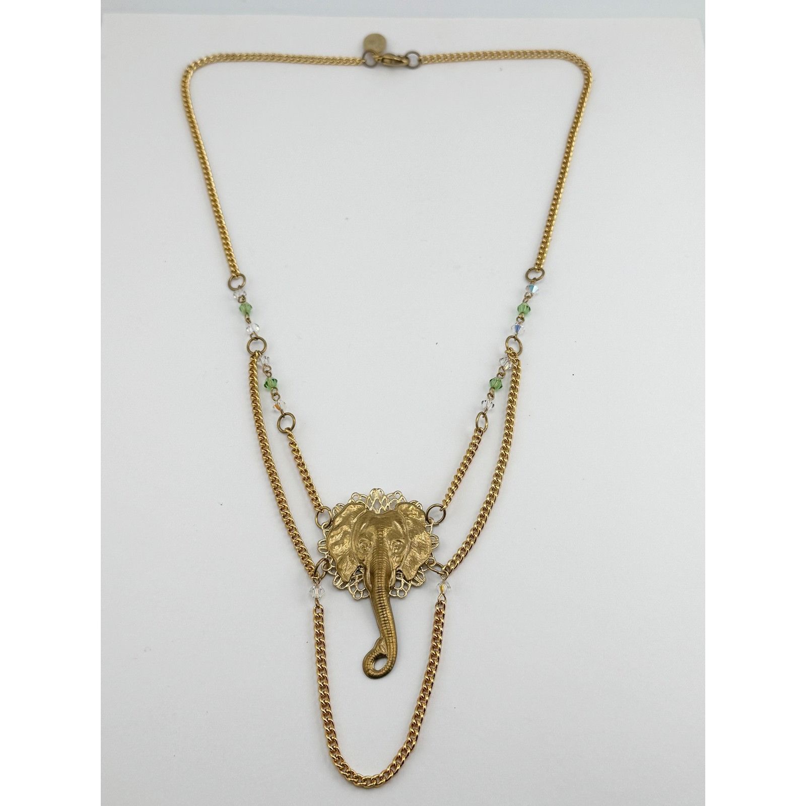 Vintage Vintage crystal filigree elephant chain necklace Size ONE SIZE - 3 Thumbnail