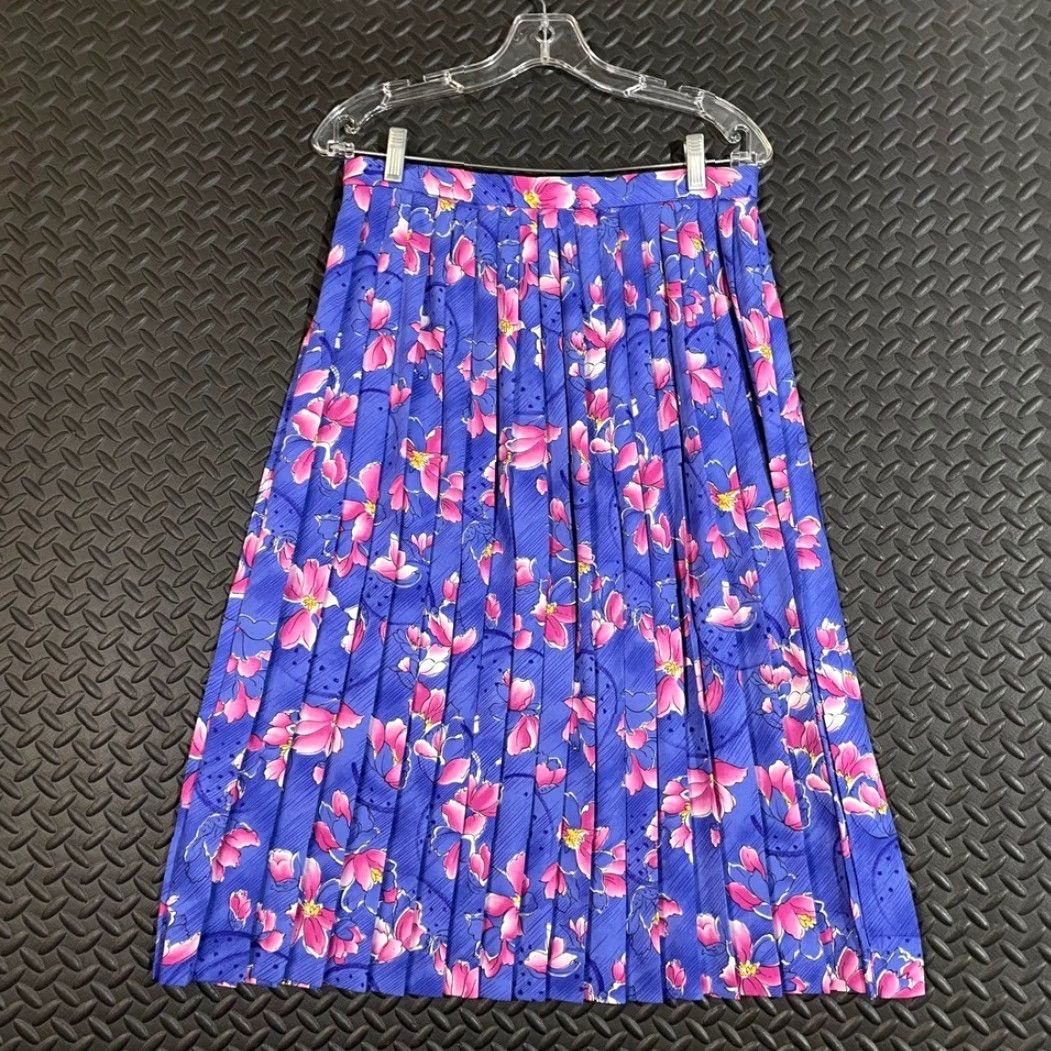 Pendleton VINTAGE Pendleton Skirt Women's Skater Long Purple Floral Pleated Size 12 USA Size 34" / US 12 / IT 48 - 3 Thumbnail