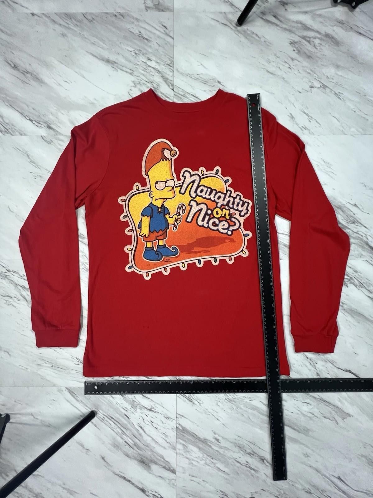 Old Navy The Simpsons Bart Naughty or Nice Christmas Long Sleeve #8 Size US XL / EU 56 / 4 - 1 Thumbnail