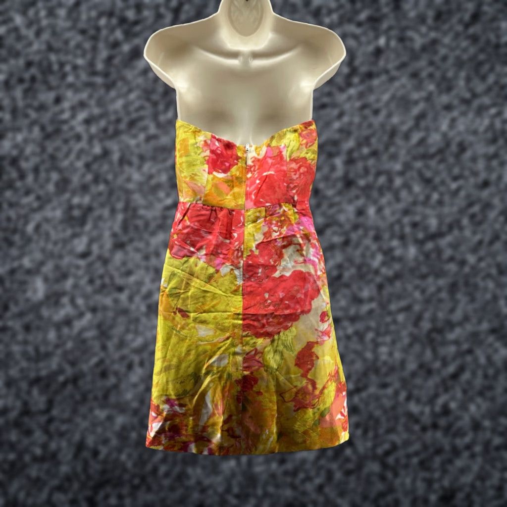 J.Crew J.Crew Dress Mini Strapless Silk Yellow Floral Size 4 Women Party Cocktail Vintage No Size S / US 4 / IT 40 - 1 Thumbnail