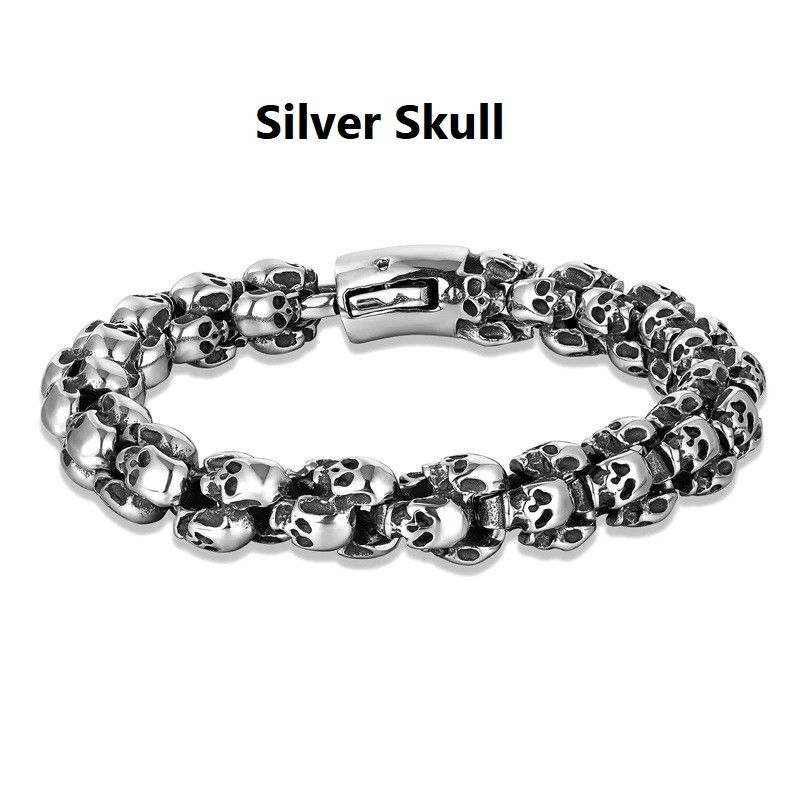 Other Punk Rock Gothic Skull Link Chain Bracelet Bangles Gift Size ONE SIZE - 8 Thumbnail