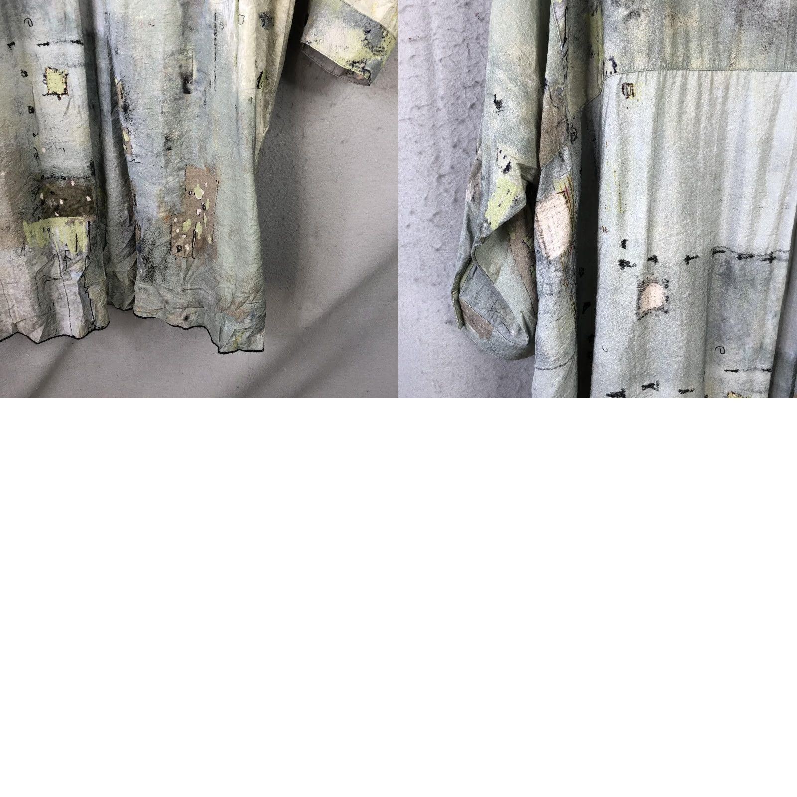 Vintage 3potato Shirt Dress Womens L/XL Green Abstract Art Oversized Boho Button Front Size L / US 10 / IT 46 - 11 Thumbnail