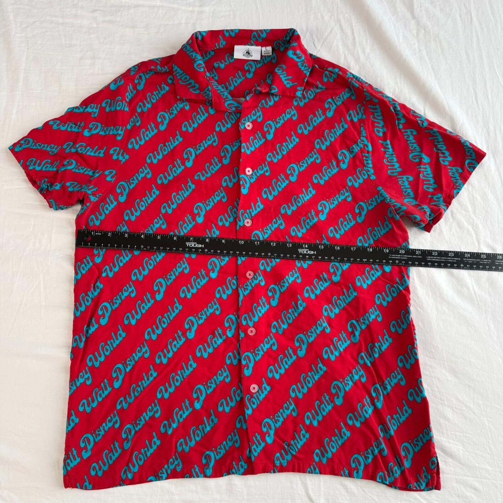 Disney Disney Parks Walt Disney World Button Up Shirt Red Blue Sz L Size US L / EU 52-54 / 3 - 6 Thumbnail