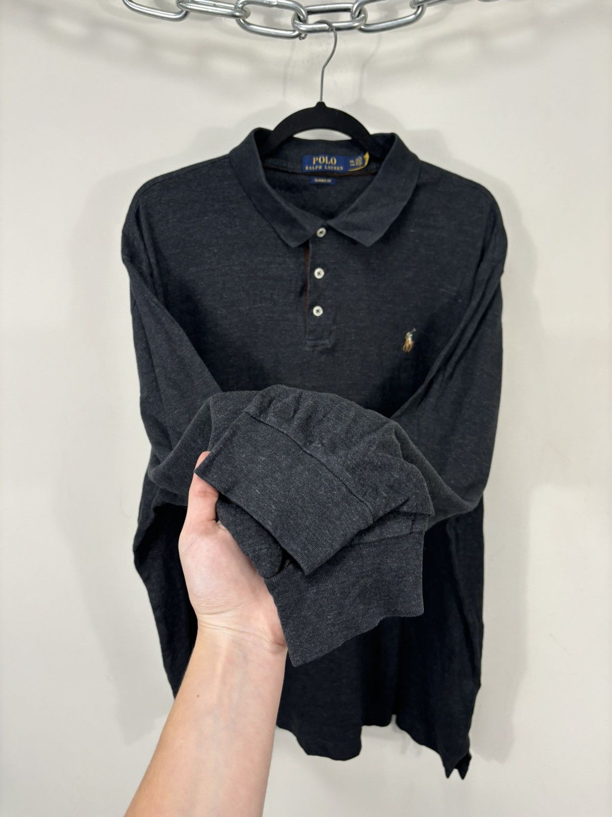 Polo Ralph Lauren Polo Ralph Lauren Men’s Gray Luxury Long Sleeve Polo Shirt Size US XXL / EU 58 / 5 - 6 Thumbnail