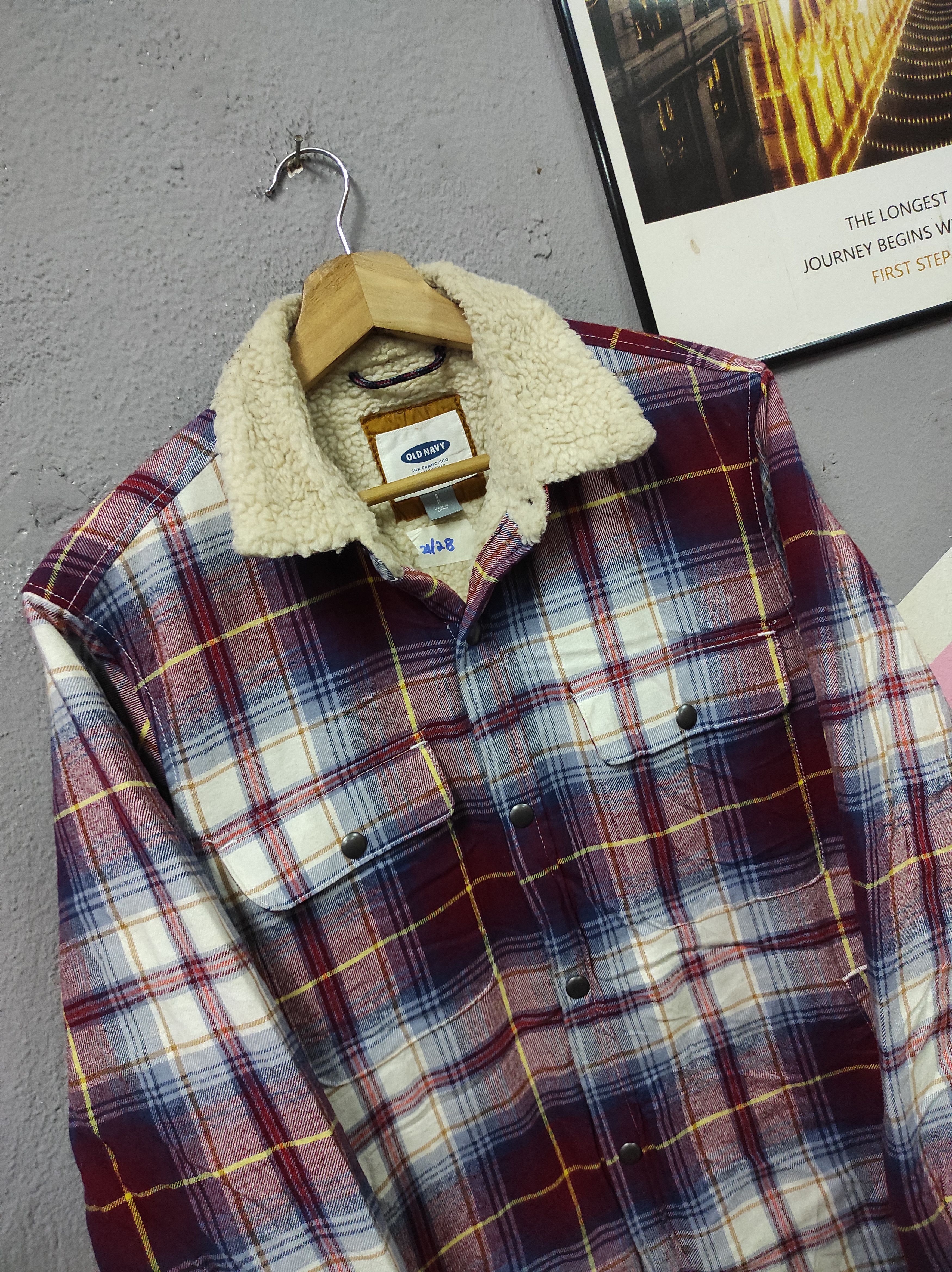 Japanese Brand × Old Navy OLD NAVY PLAID DOUBLE POCKET LINING SHERPA JACKET SHIRT Size US S / EU 44-46 / 1 - 2 Thumbnail