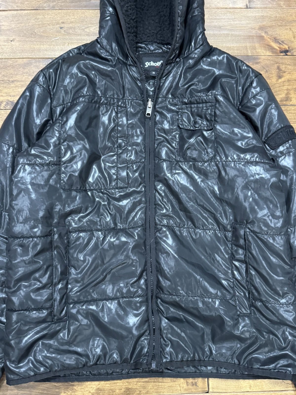 Schott Schott NYC Vintage Hooded Puffer Size US M / EU 48-50 / 2 - 8 Thumbnail