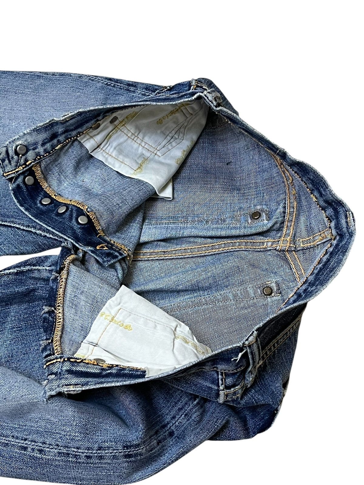 The Flat Head Sick🔥Japanese denim THE FLAT HEAD distressed selvedge jeans Size US 30 / EU 46 - 12 Thumbnail