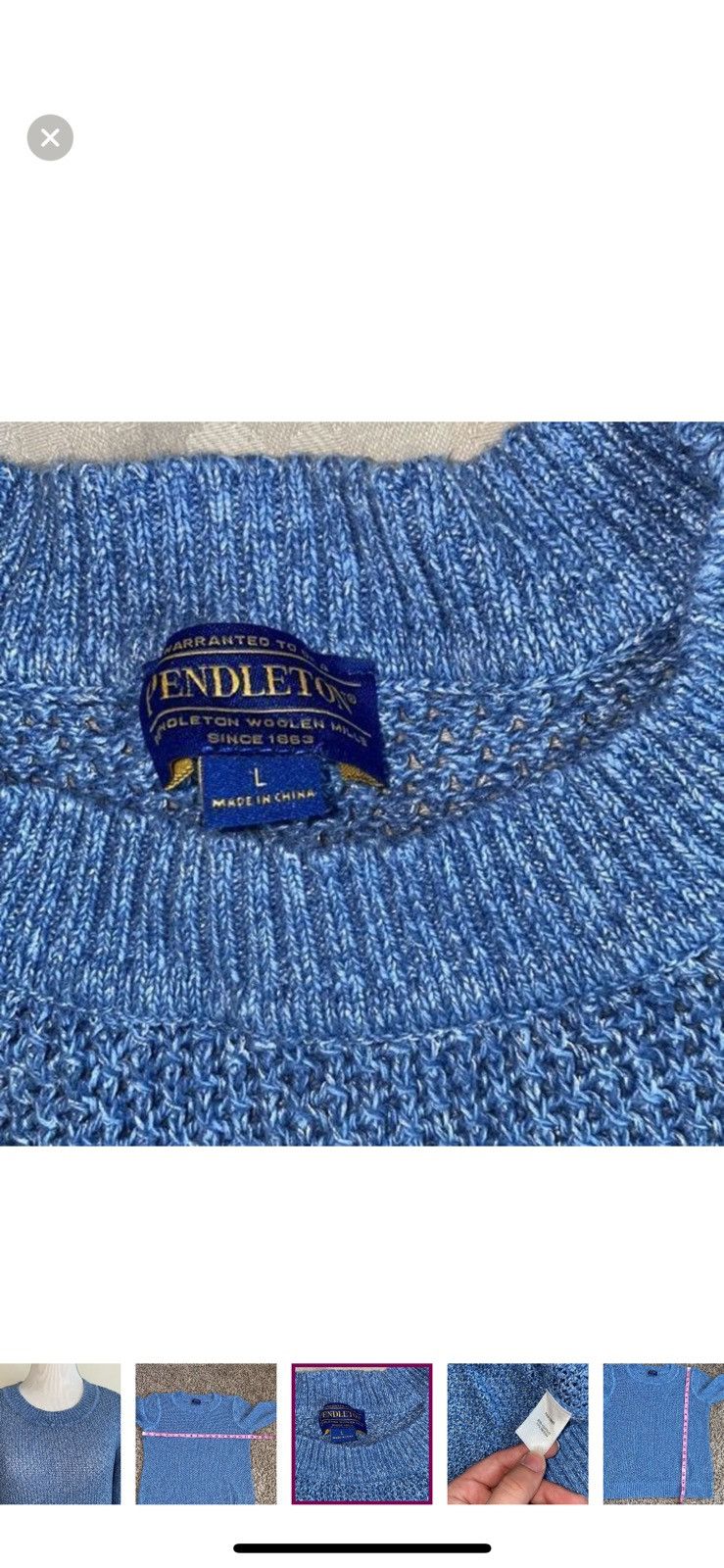 Pendleton Pendleton large blue crewneck knit sweater Size L / US 10 / IT 46 - 2 Thumbnail