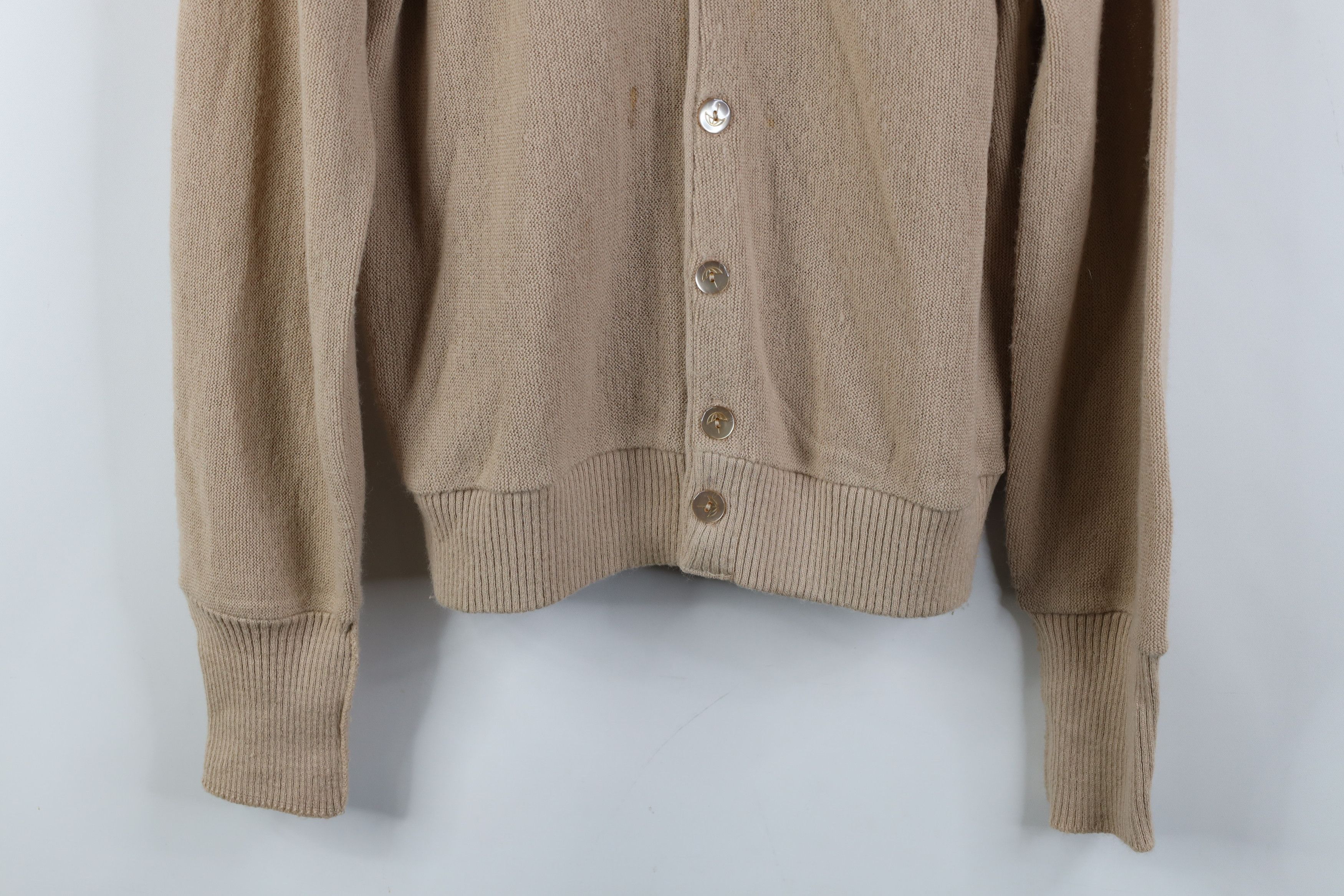 Vintage Vintage 70s Streetwear Knit Cardigan Sweater Beige USA Size US M / EU 48-50 / 2 - 3 Thumbnail