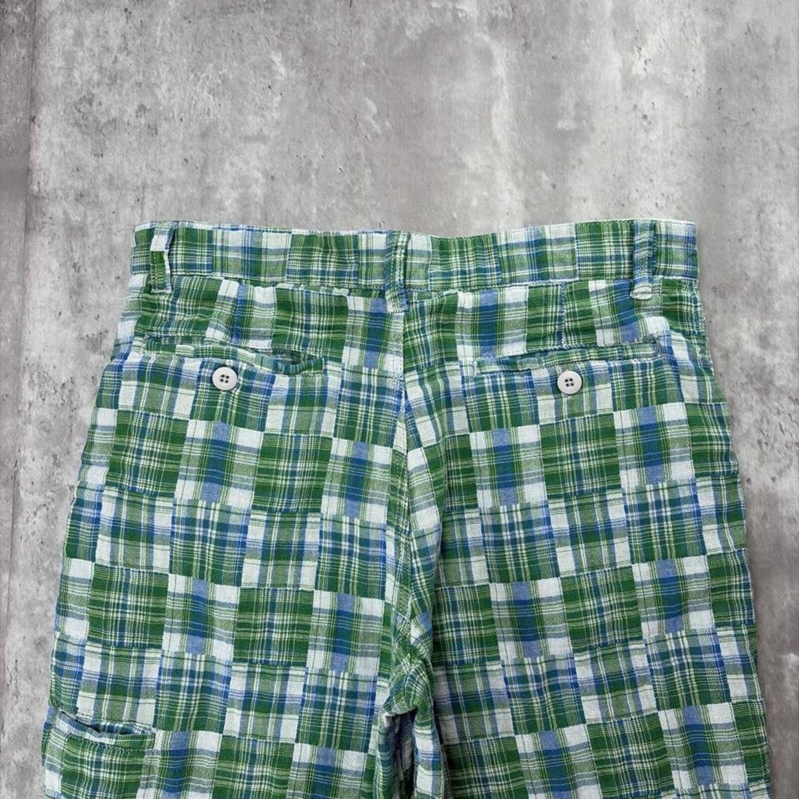 Other Y2K Green Plaid Alpine Design Grunge Baggy Skater Shorts Size US 34 / EU 50 - 2 Thumbnail