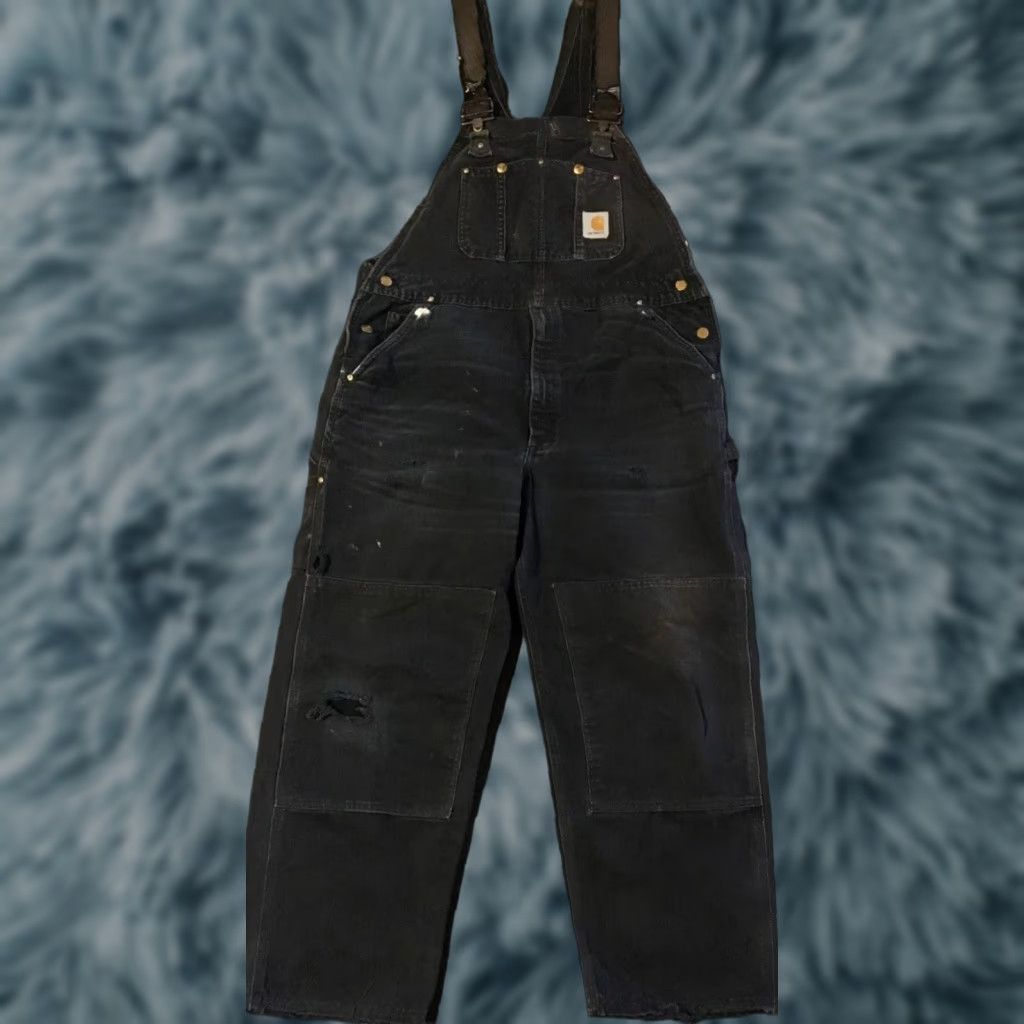 Carhartt Vtg Carhartt Faded Distress Overalls 40 Grunge Trucker Biker Punk 90s WIP Skate Shirt Jeans Men 40 Black Overalls Mens Size US 40 / EU 56 - 1 Thumbnail