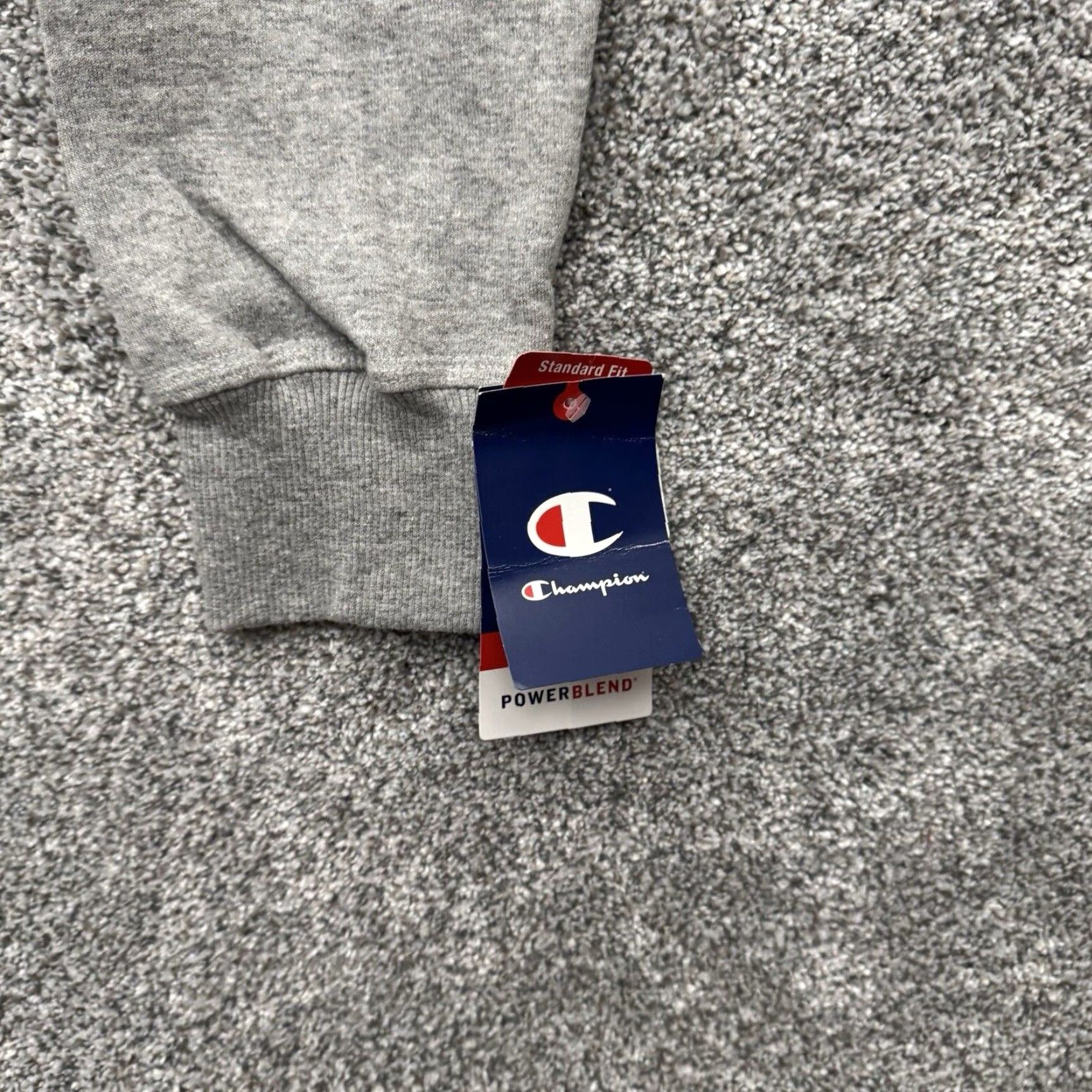 Champion VINTAGE Champion Powerblend Fleece Hoodie M Gray Men Medium Spell Out Retro Warm Soft Size US M / EU 48-50 / 2 - 2 Thumbnail