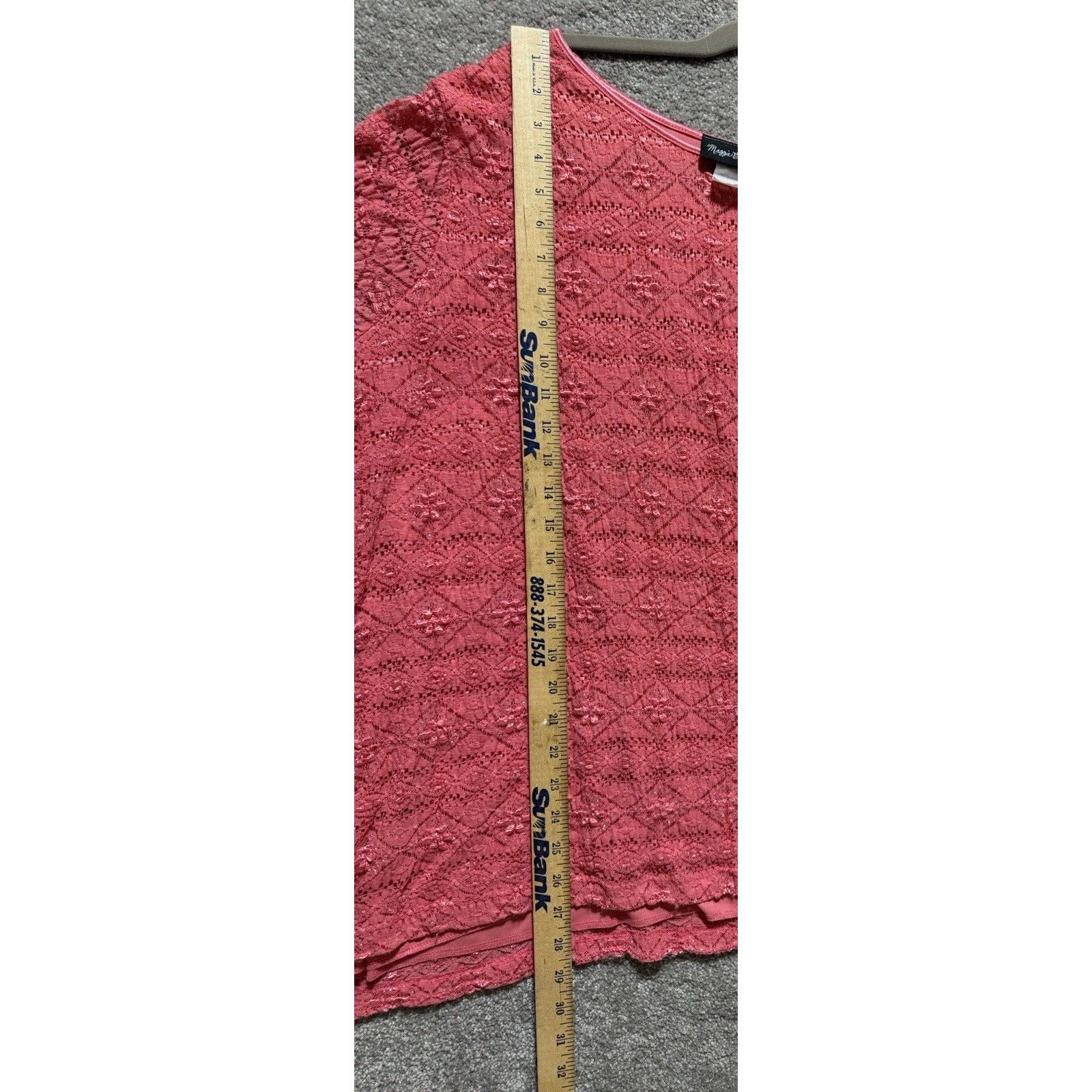 Other Vintage Top Womens Plus 4X Coral Lined Metallic Threads Size 4XL / US 24-26 - 7 Thumbnail