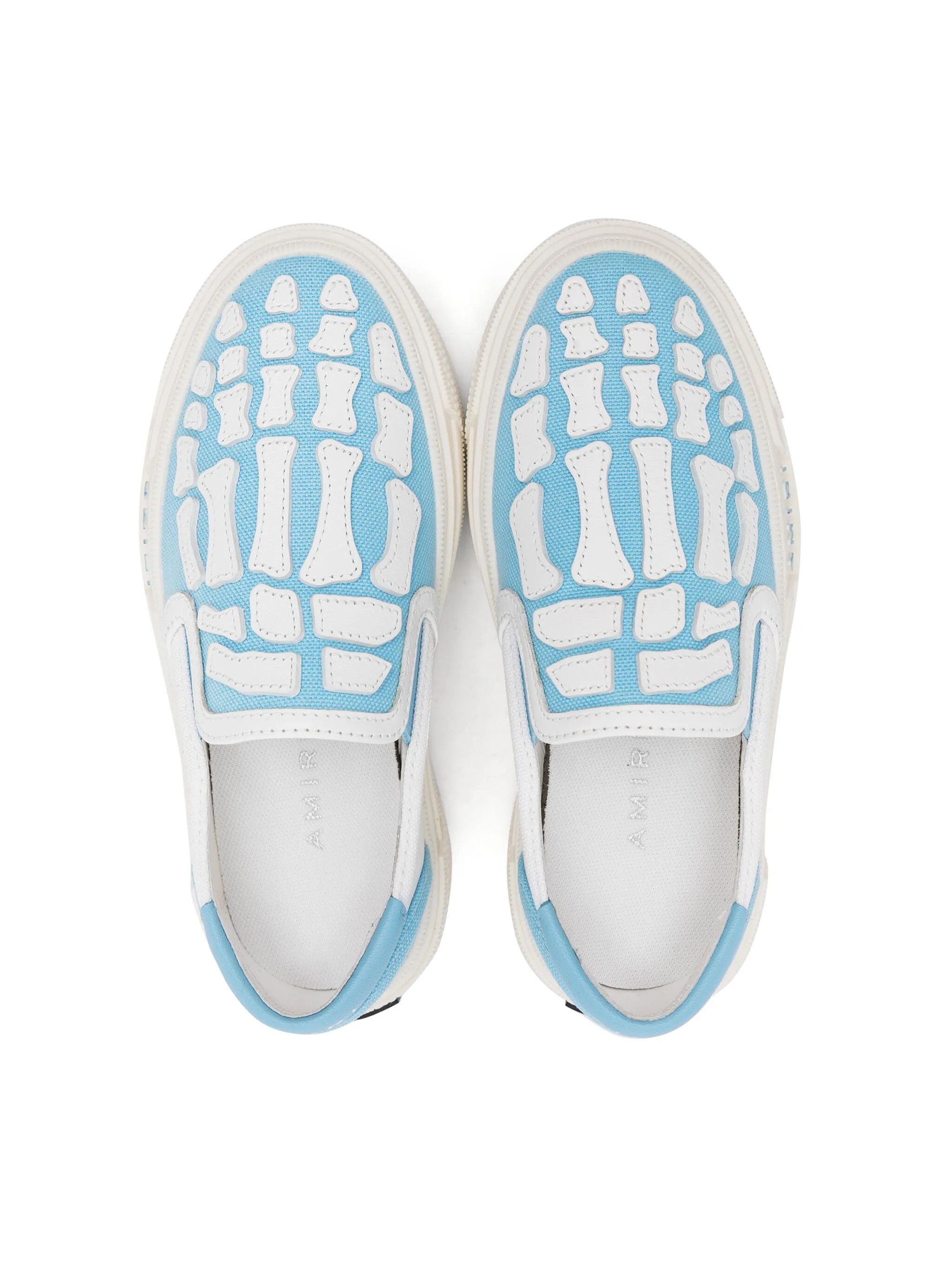 Amiri oc11z0225 KIDS Bones Slipon Sneakers in White/Blue Size US 5 / EU 37 - 3 Thumbnail
