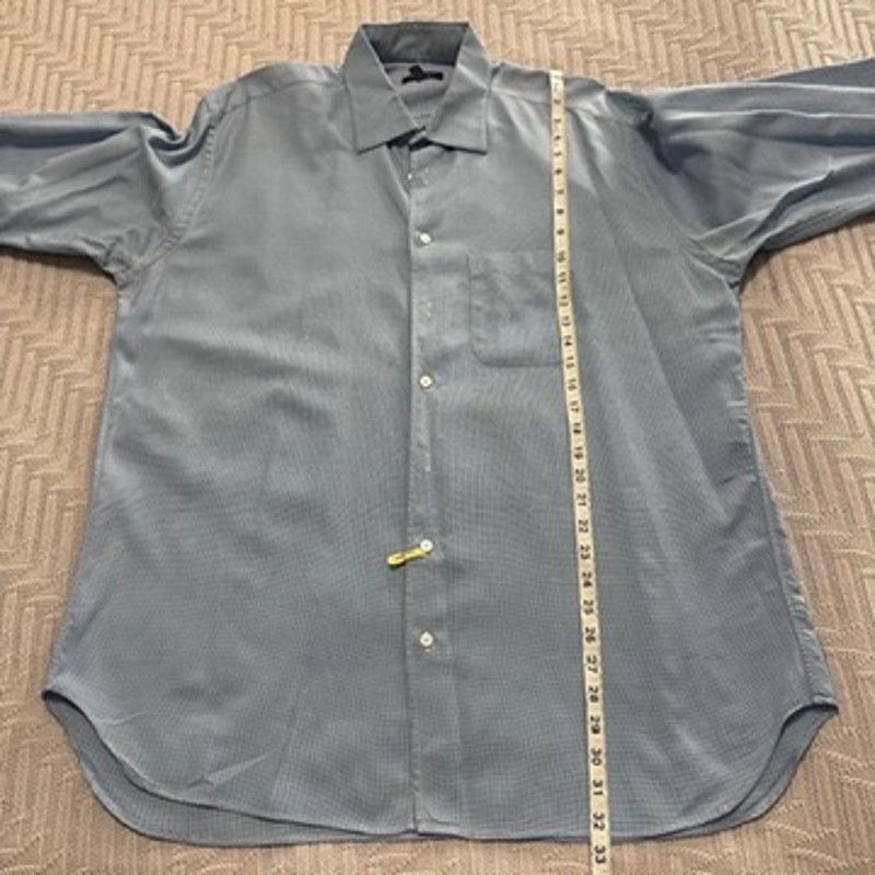 Burberry Burberry blue micro plaid button down size 17.5 Size US XL / EU 56 / 4 - 7 Thumbnail