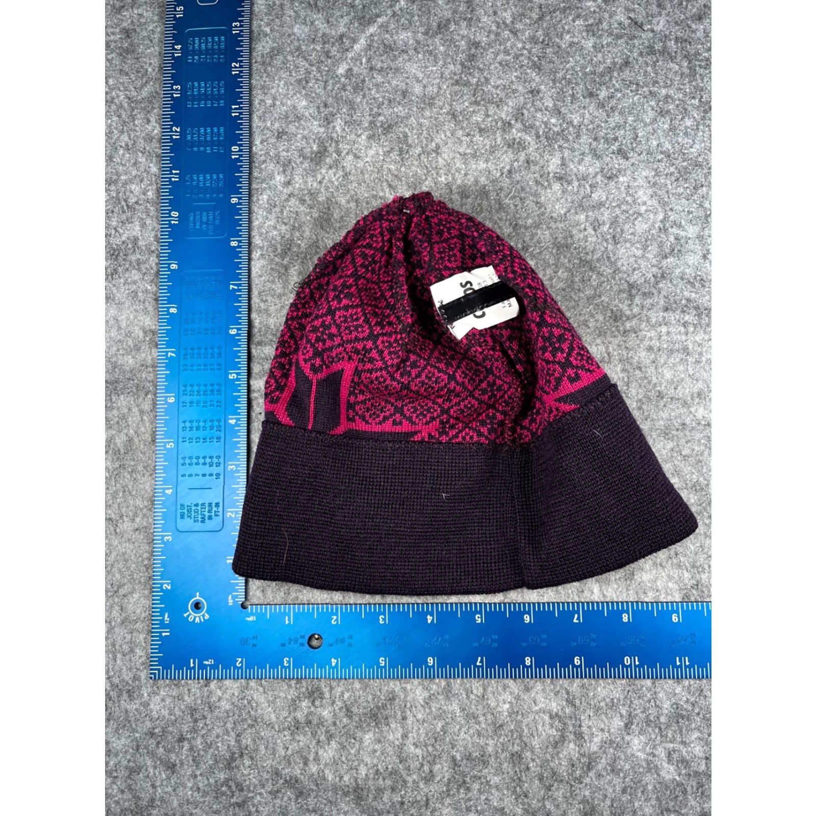 Vintage Chaos Beanie Adult One Size Pink Fair Isle Knit Acrylic Wool Blend Ski Outdoor Mens Size ONE SIZE - 7 Thumbnail