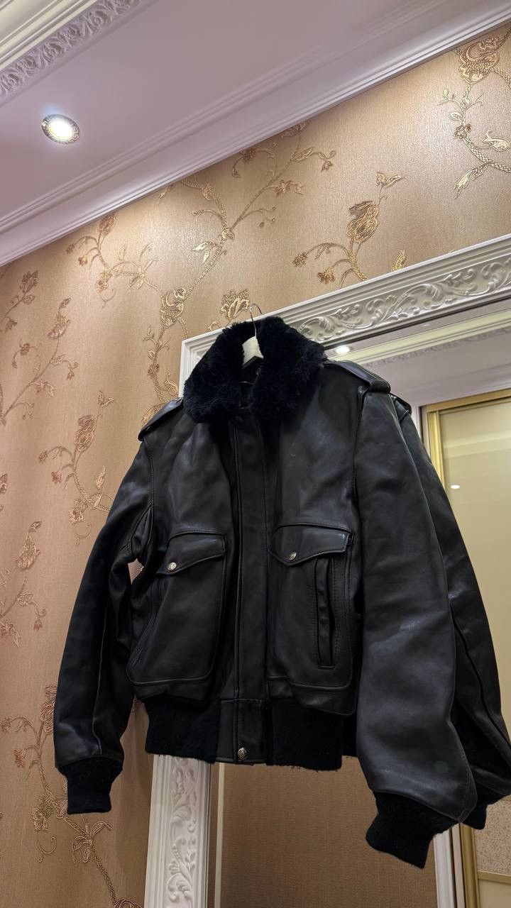 Schott Schott 684sm Flight Bomber Jacket Leather Aviator Sz 46 Size US XL / EU 56 / 4 - 2 Thumbnail