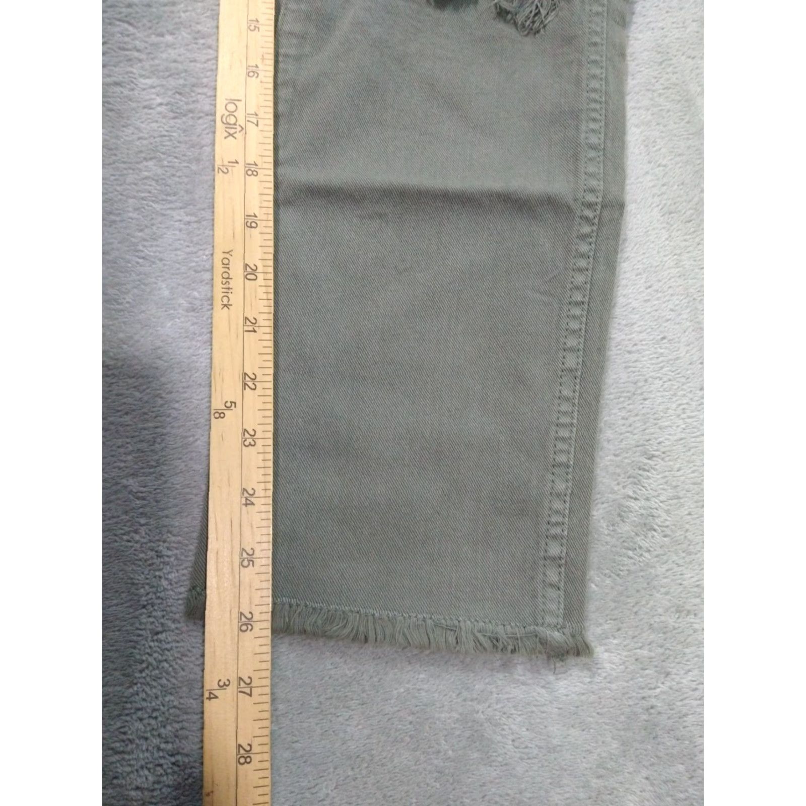 7 For All Mankind 7 For All Mankind Jeans Womens 29 Green Straight Leg Ankle Stretch Distressed Vintage No Size 29" - 5 Thumbnail