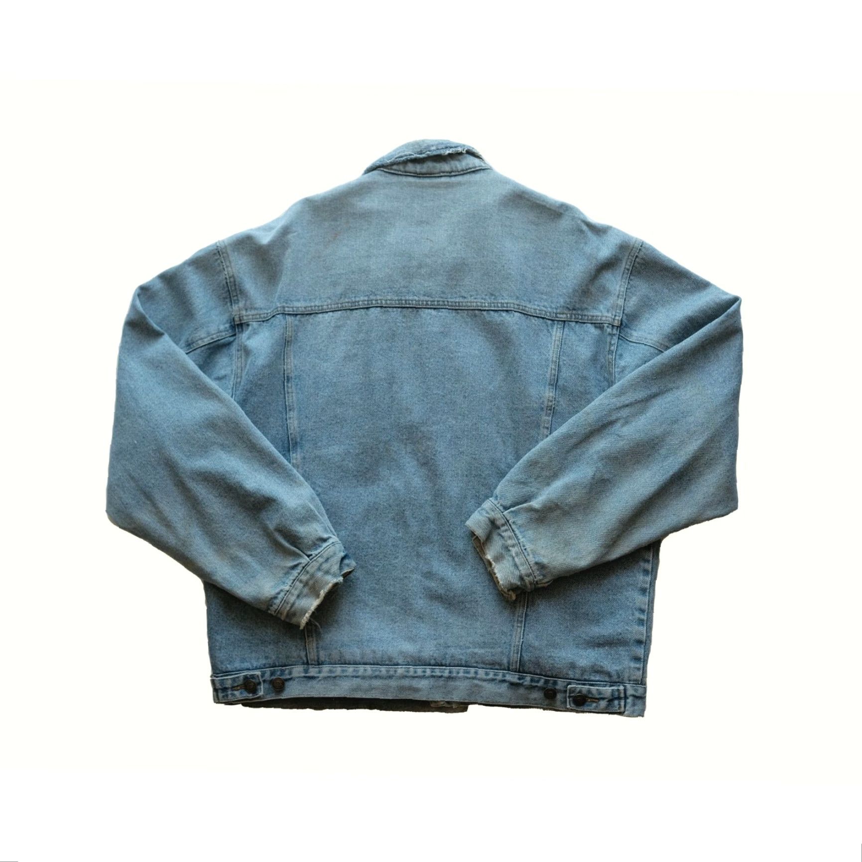 CO VINTAGE NEW RIVER CO JEAN JACKET Denim Men L Blue Distressed 90s Biker Style Jacket Mens Size L Size US 33 - 3 Thumbnail