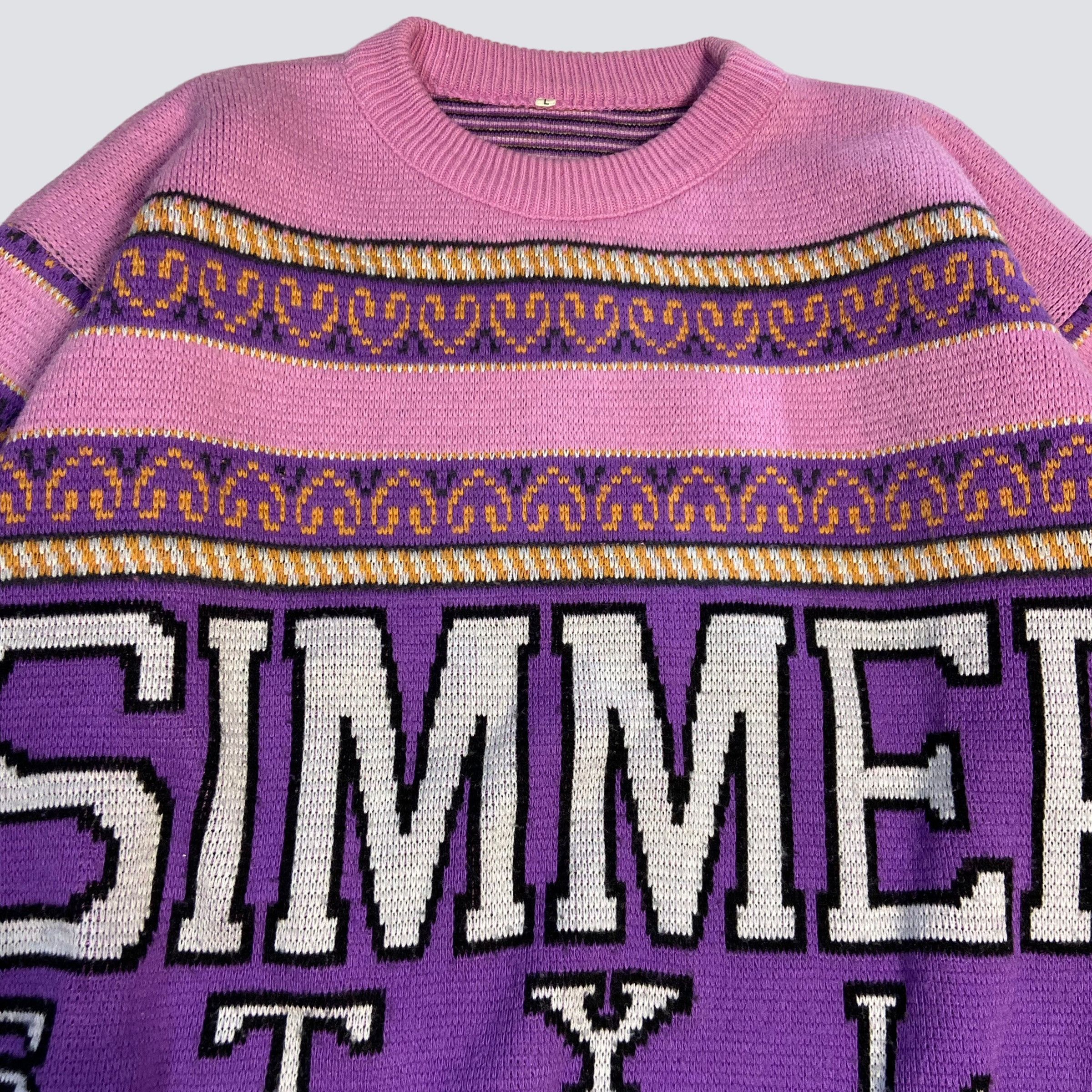 Vintage 1980s SIMMER STYLE MAUI ARCHIVE KNITTED SWEATER - № 1110 Size US L / EU 52-54 / 3 - 6 Thumbnail
