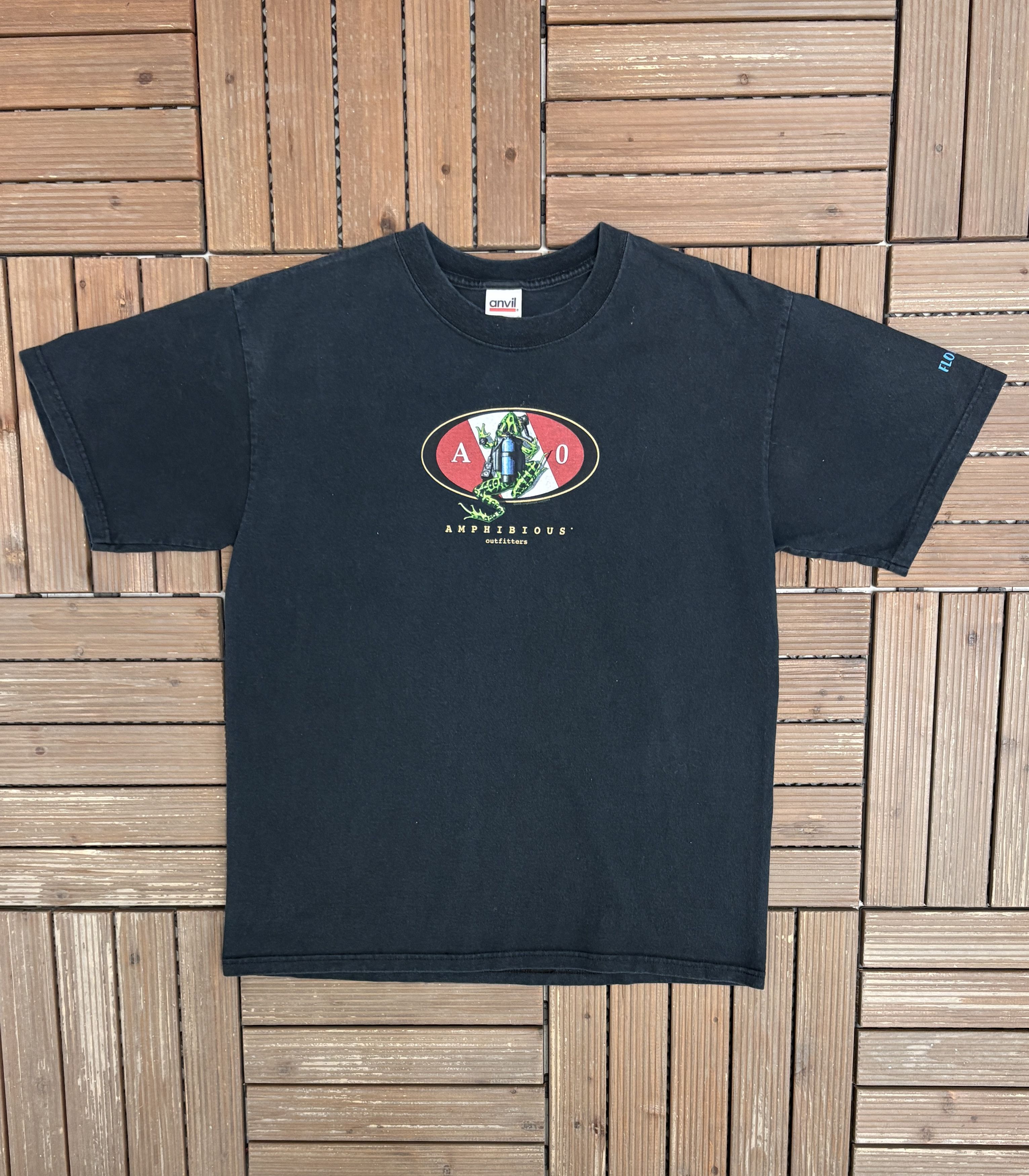 Vintage Amphibious Outfitters Frog Vintage Black T-Shirt Tee Size US M / EU 48-50 / 2 - 1 Thumbnail