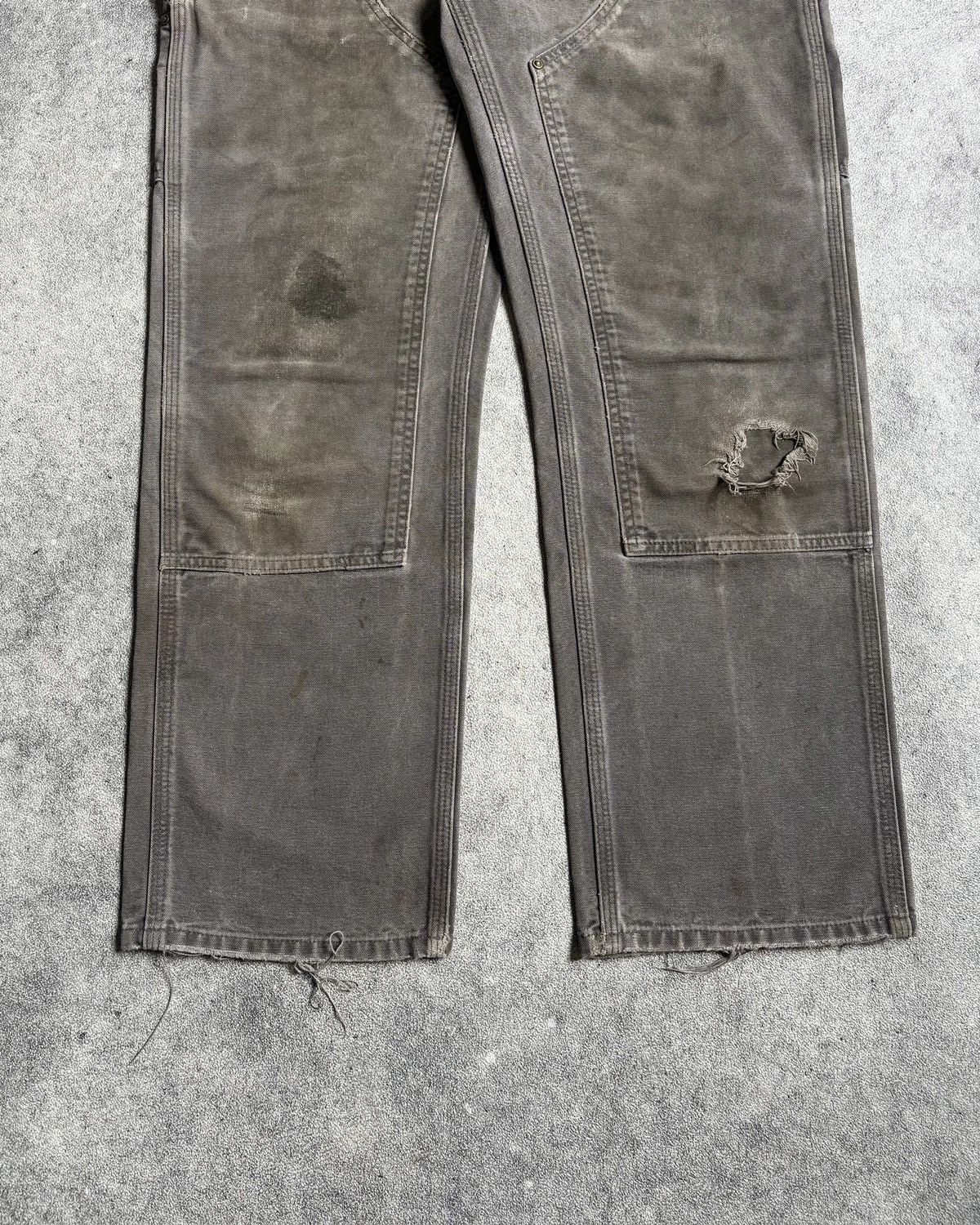 Carhartt Faded Grey Thrashed Carhartt Double Knee Pants Size US 30 / EU 46 - 3 Thumbnail