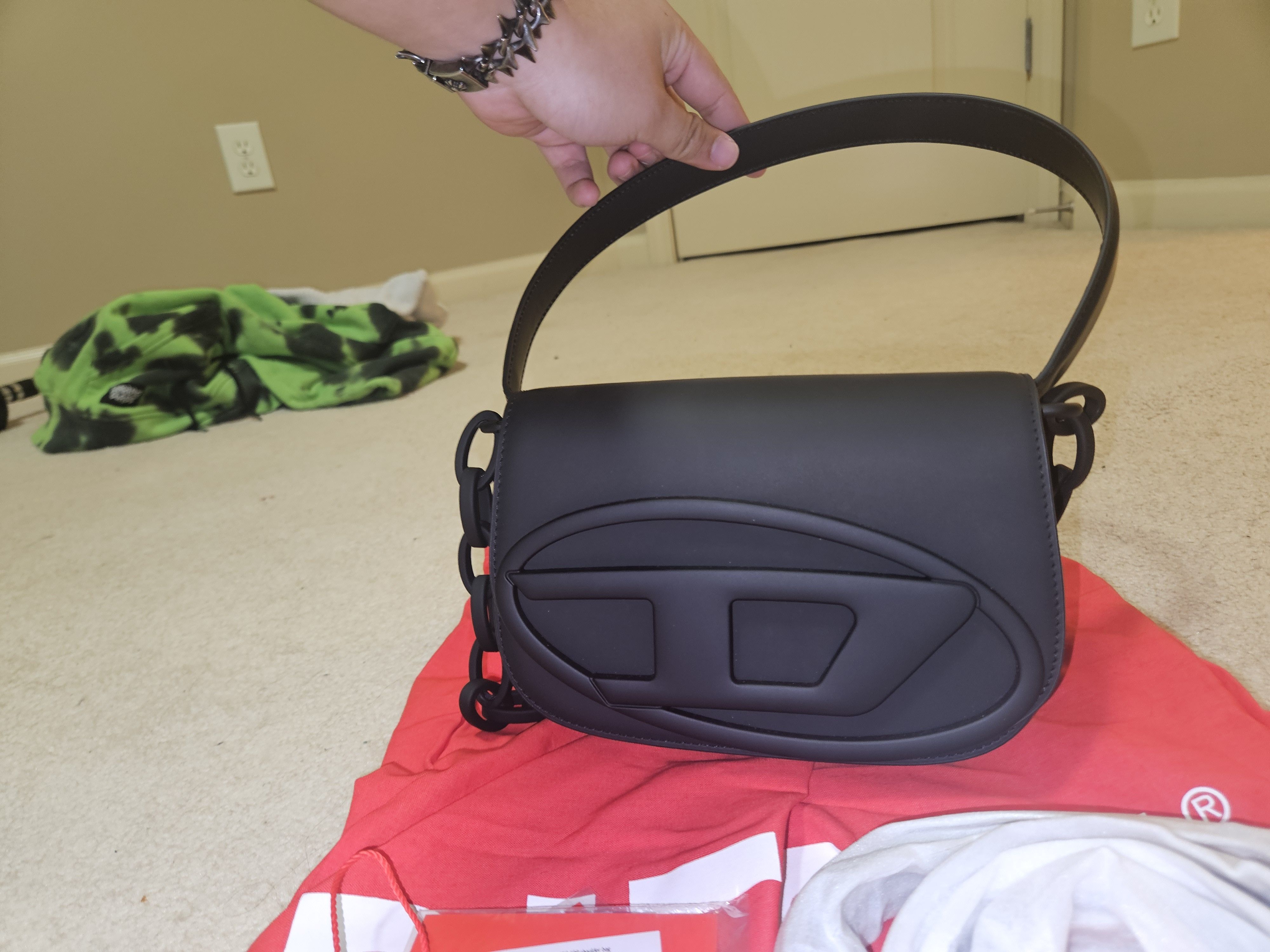 Diesel 1DR Matte Black Diesel Purse With Long Strap Size ONE SIZE - 2 Thumbnail