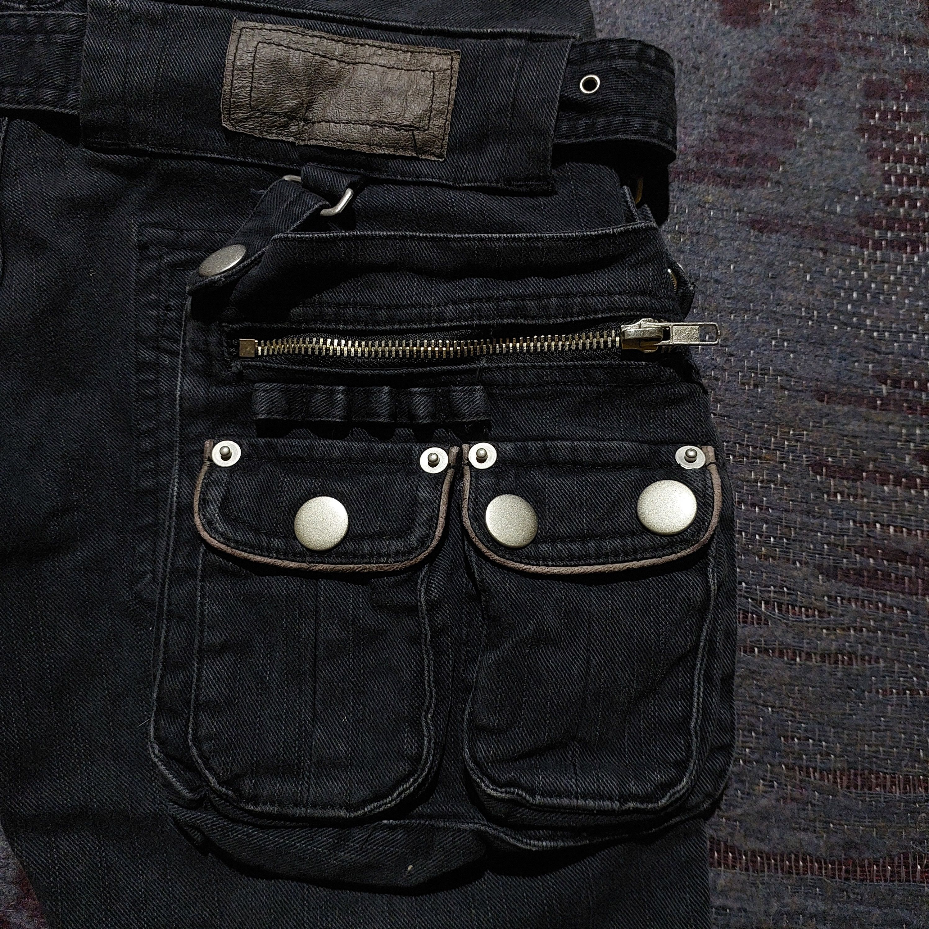 Tornado Mart Y2k black japanese bondage cargo short belt pouch Size US 29 - 7 Thumbnail
