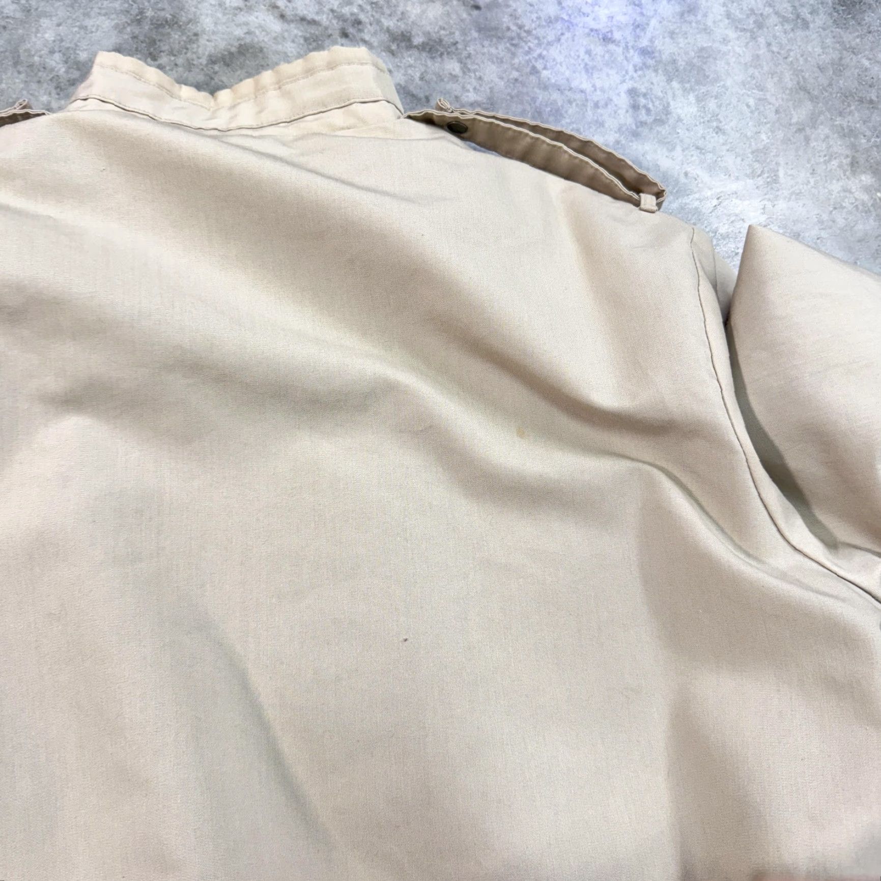 Epaulet VINTAGE Cal Craft Jacket Mens M Beige Faux Fur Lined Full Zip Epaulet USA 80s Bomber Shirt Mens Size US M / EU 48-50 / 2 - 6 Thumbnail