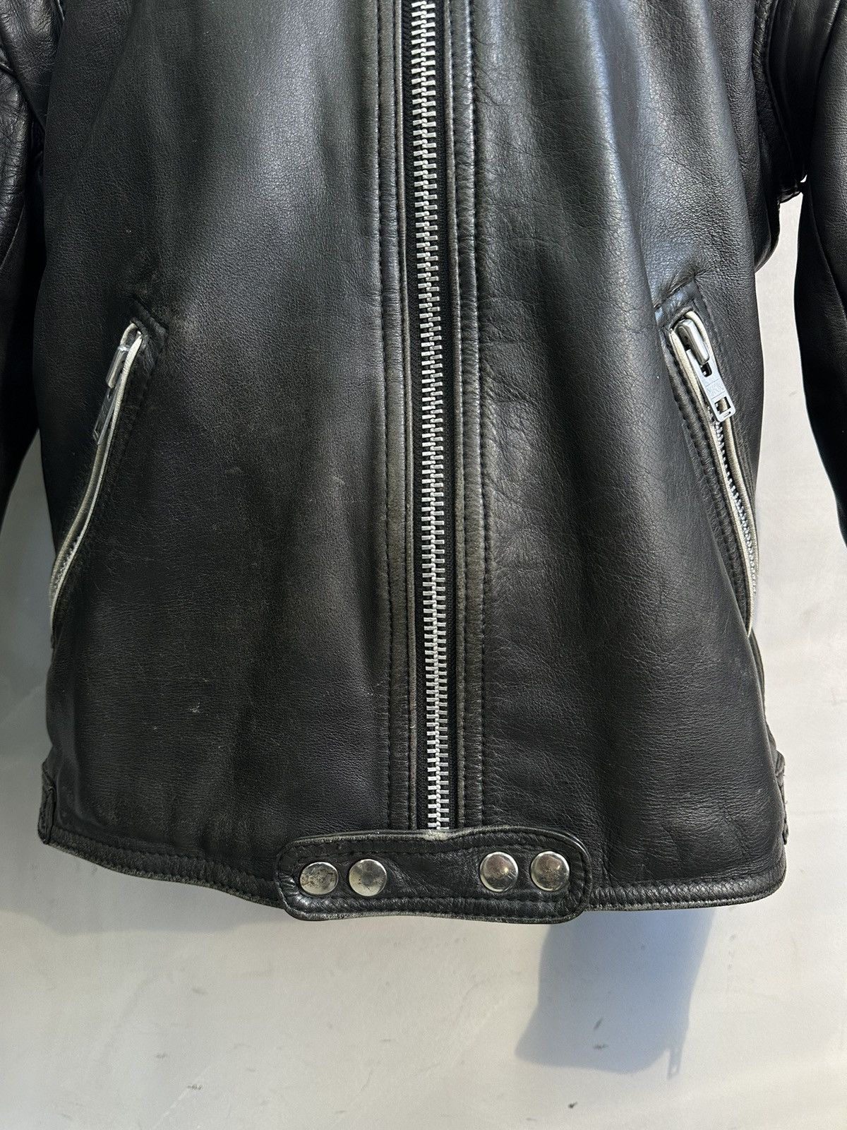 Harley Davidson Vintage Leather Jacket Metal Racing Moto Schott Avantgarde Size US M / EU 48-50 / 2 - 4 Thumbnail