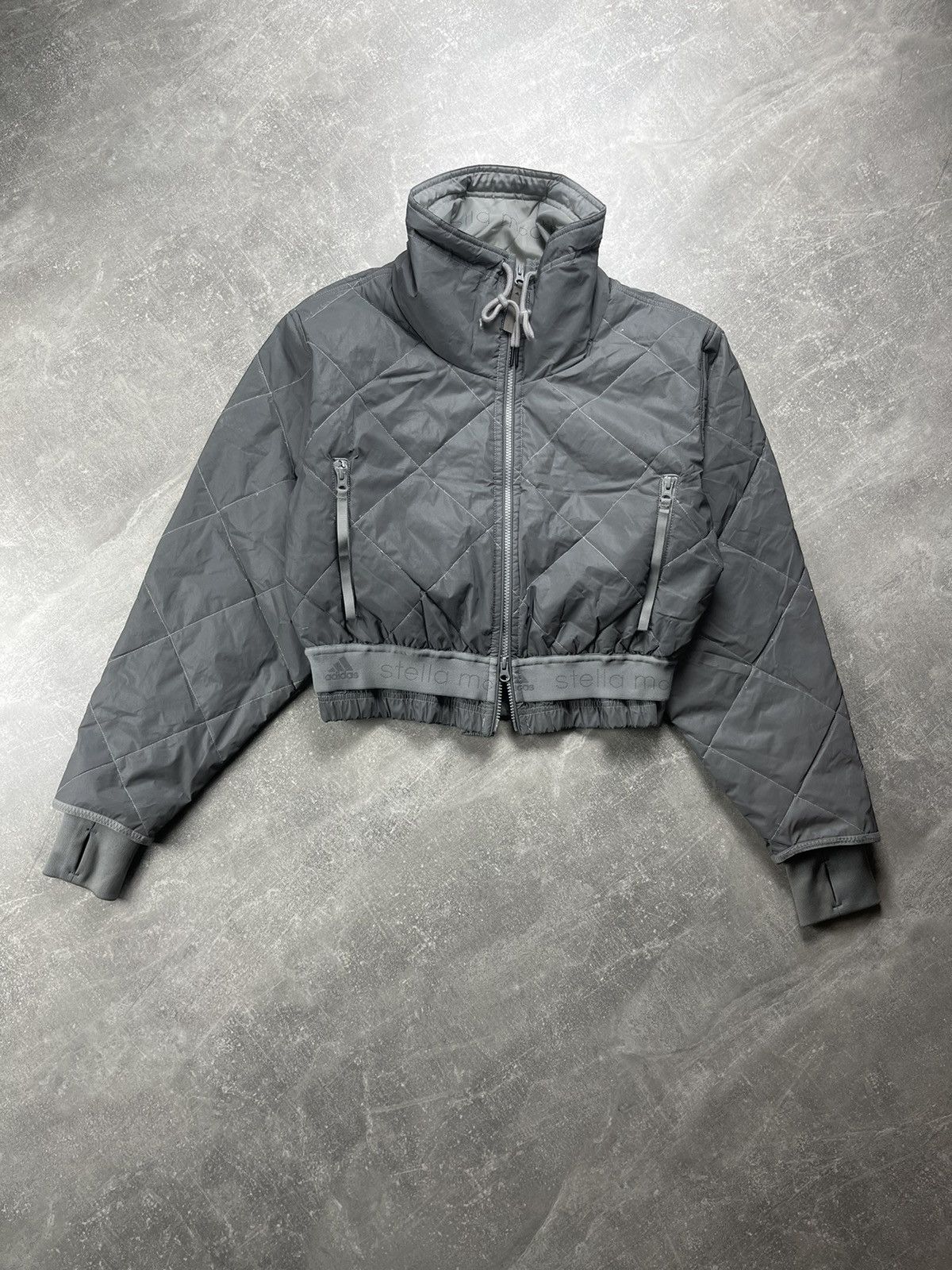 Adidas × Stella McCartney Adidas Stella McCartney Reflective Quilted Jacket Gray Size M / US 6-8 / IT 42-44 - 3 Thumbnail