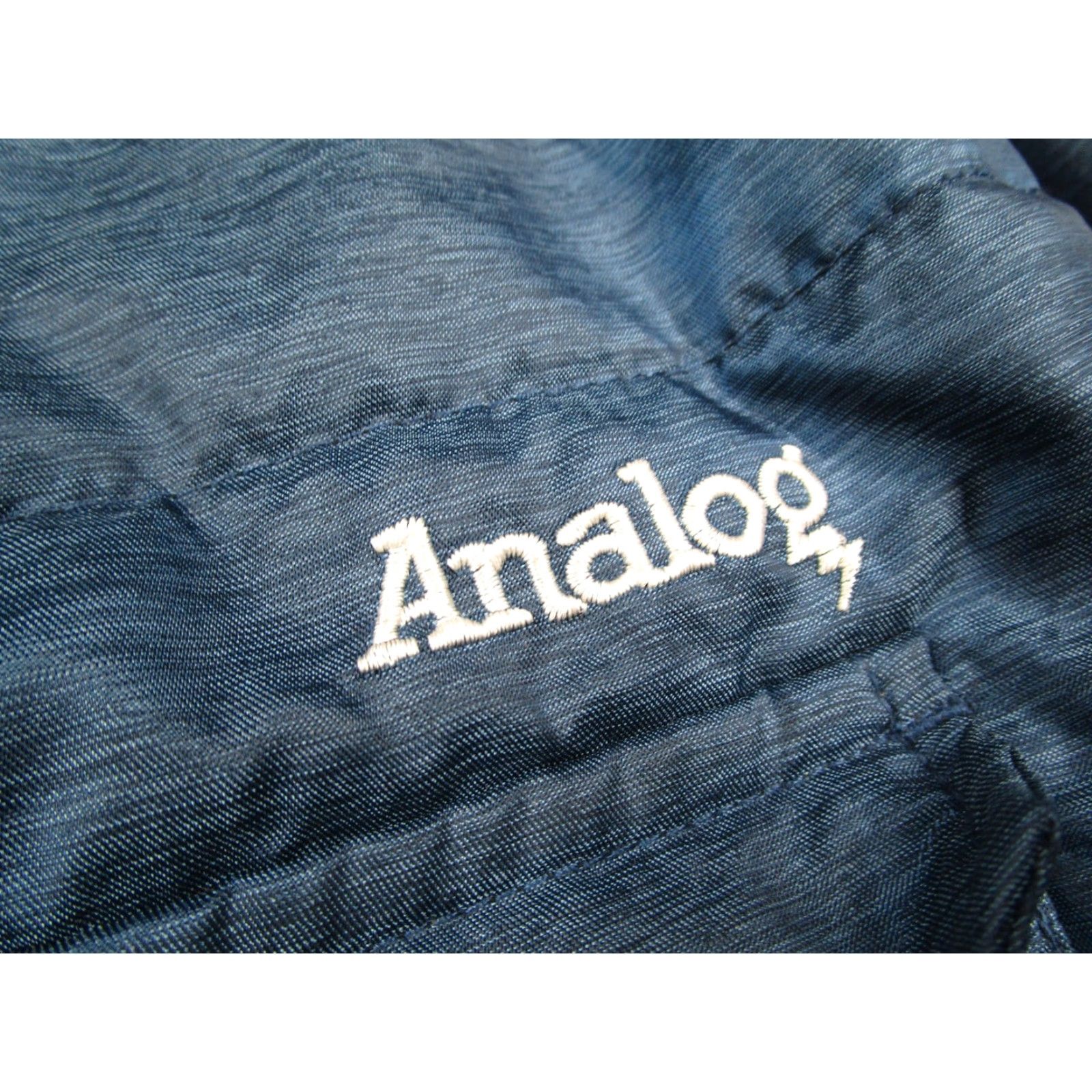 Vintage Analog Jacket Mens M Blue Quiled Bomber Zip Pockets Ribbed Hem Front Embroidered Logo - Regular, Jacket, Men, Size M Size US M / EU 48-50 / 2 - 3 Thumbnail