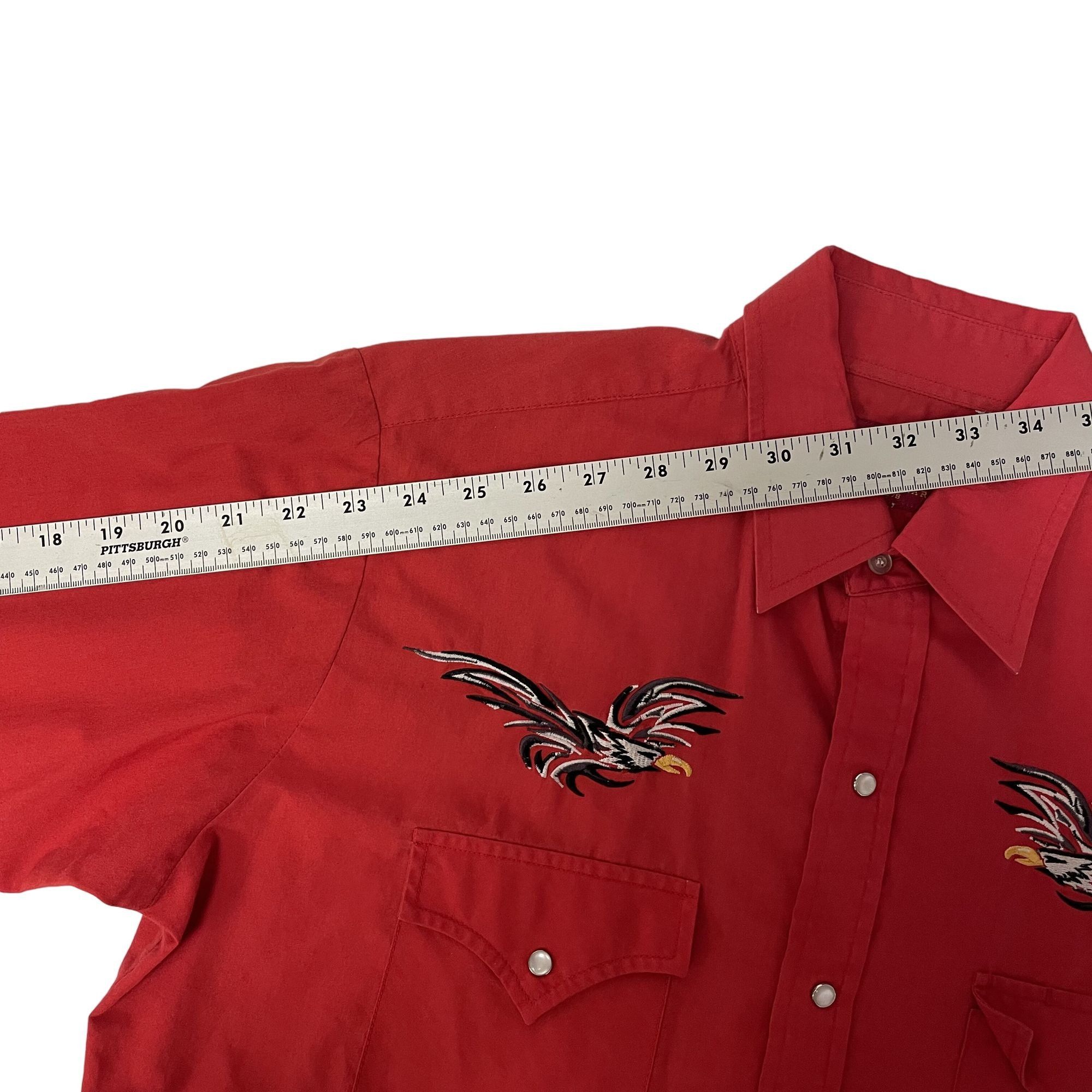 Other Vtg Plains RED Rockabilly PEARL SNAP Cowboy Western Shirt Size US M / EU 48-50 / 2 - 7 Thumbnail