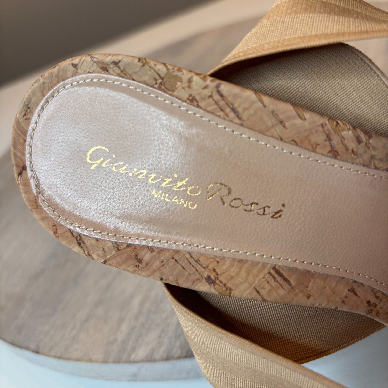 Gianvito Rossi Gianvito Rossi Suede Cork Sandals Strap Beige 38.5 US 8.5 Size US 8.5 / IT 38.5 - 10 Thumbnail