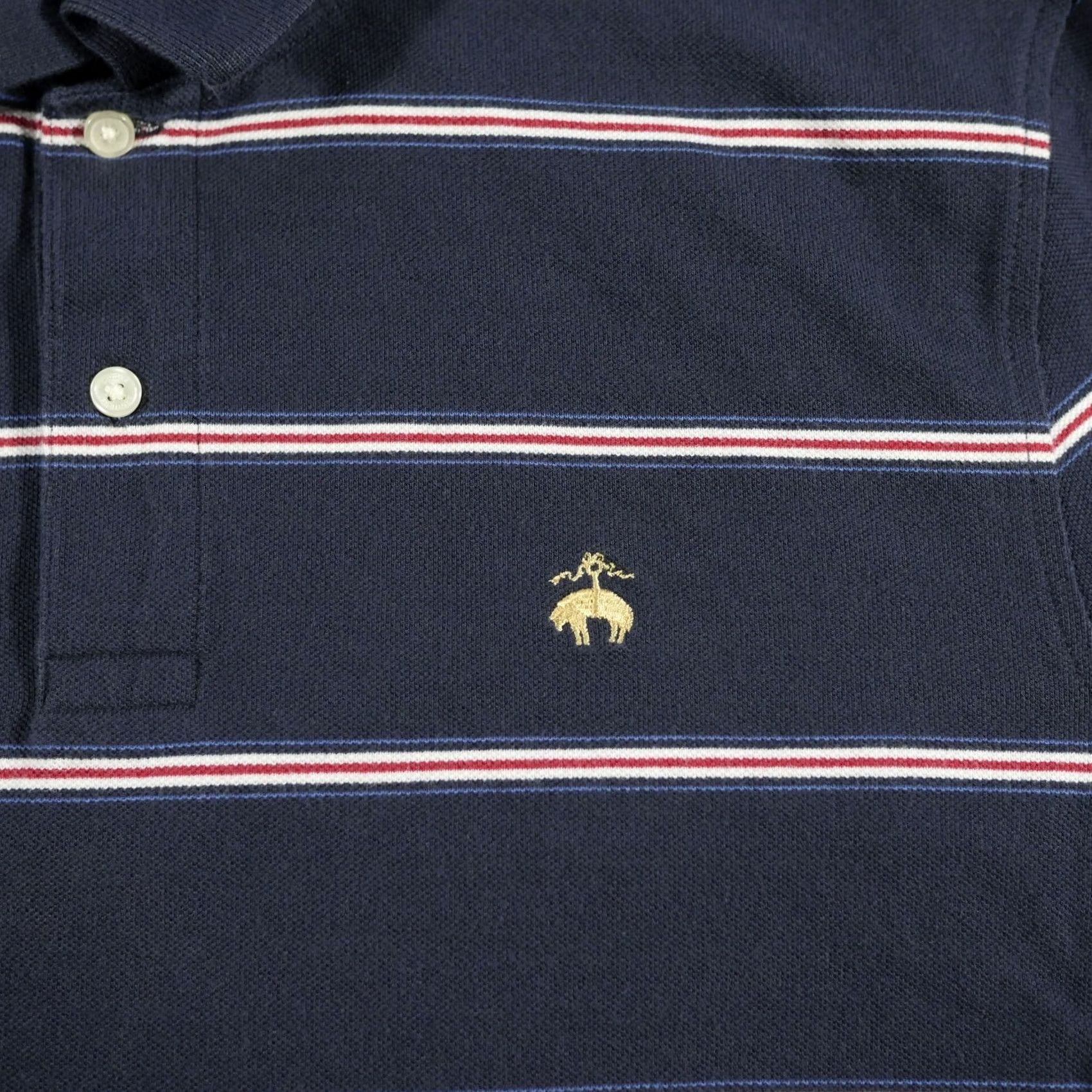 Brooks Brothers VINTAGE Brooks Brothers Polo Shirt Mens Extra Large Blue Stripes Rugby Long Sleeves Size US XL / EU 56 / 4 - 3 Thumbnail